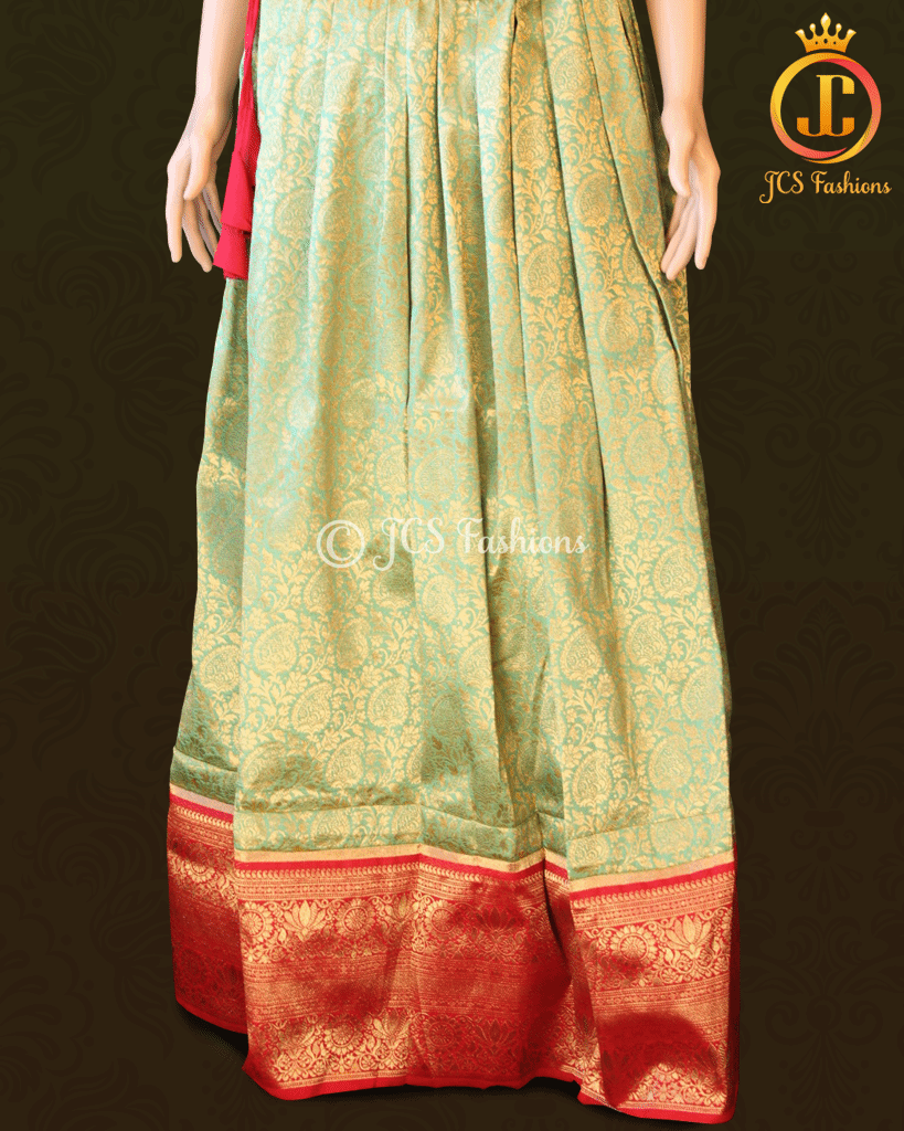 Banarasi Lehenga with Crop Top| Kanchipuram Border Lehenga JCS Fashions