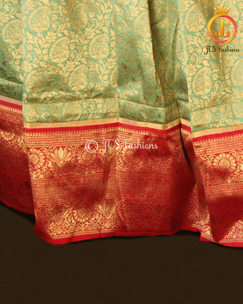 Banarasi Lehenga with Crop Top| Kanchipuram Border Lehenga JCS Fashions