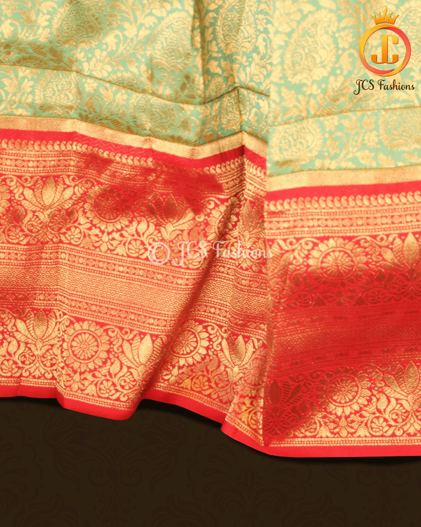 Banarasi Lehenga with Crop Top| Kanchipuram Border Lehenga JCS Fashions