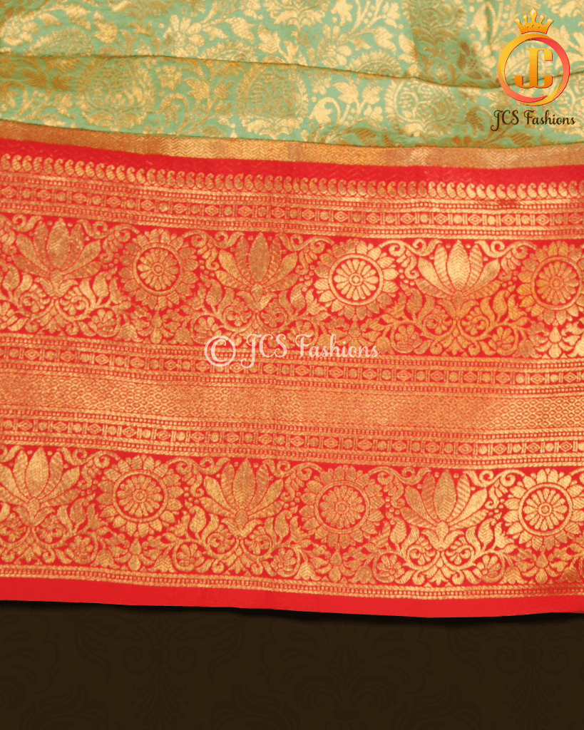 Banarasi Lehenga with Crop Top| Kanchipuram Border Lehenga JCS Fashions