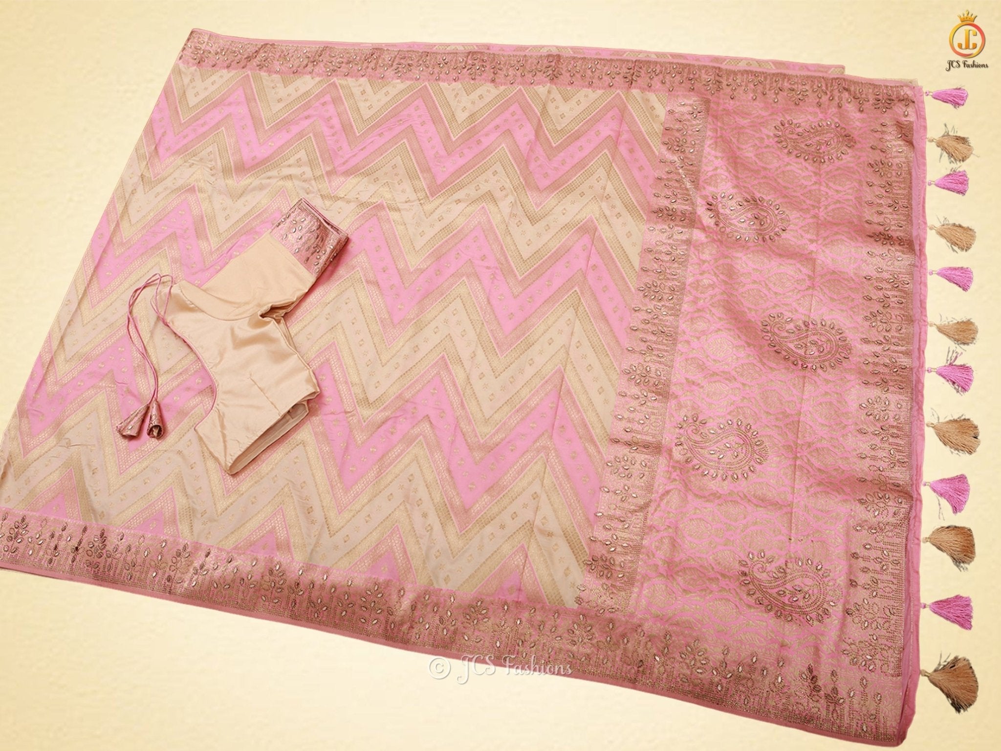 Banarasi Weaves Pure Silk Exclusive Saree With Contrast Blouse SAREE JCS Fashions