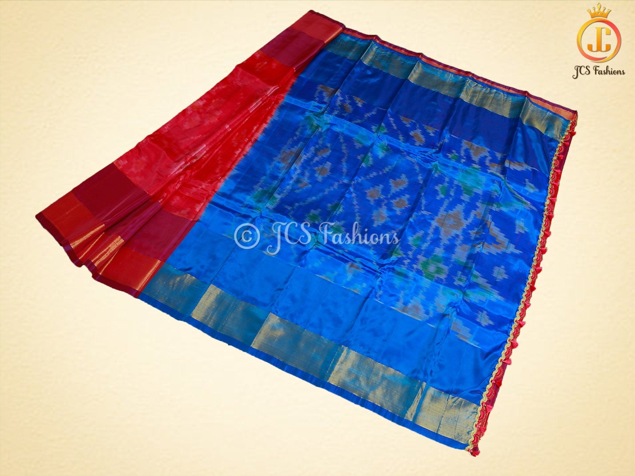 Beautiful Pochampalli Ikkat Design Soft Silk Pattu Saree With Blouse SAREE JCS Fashions