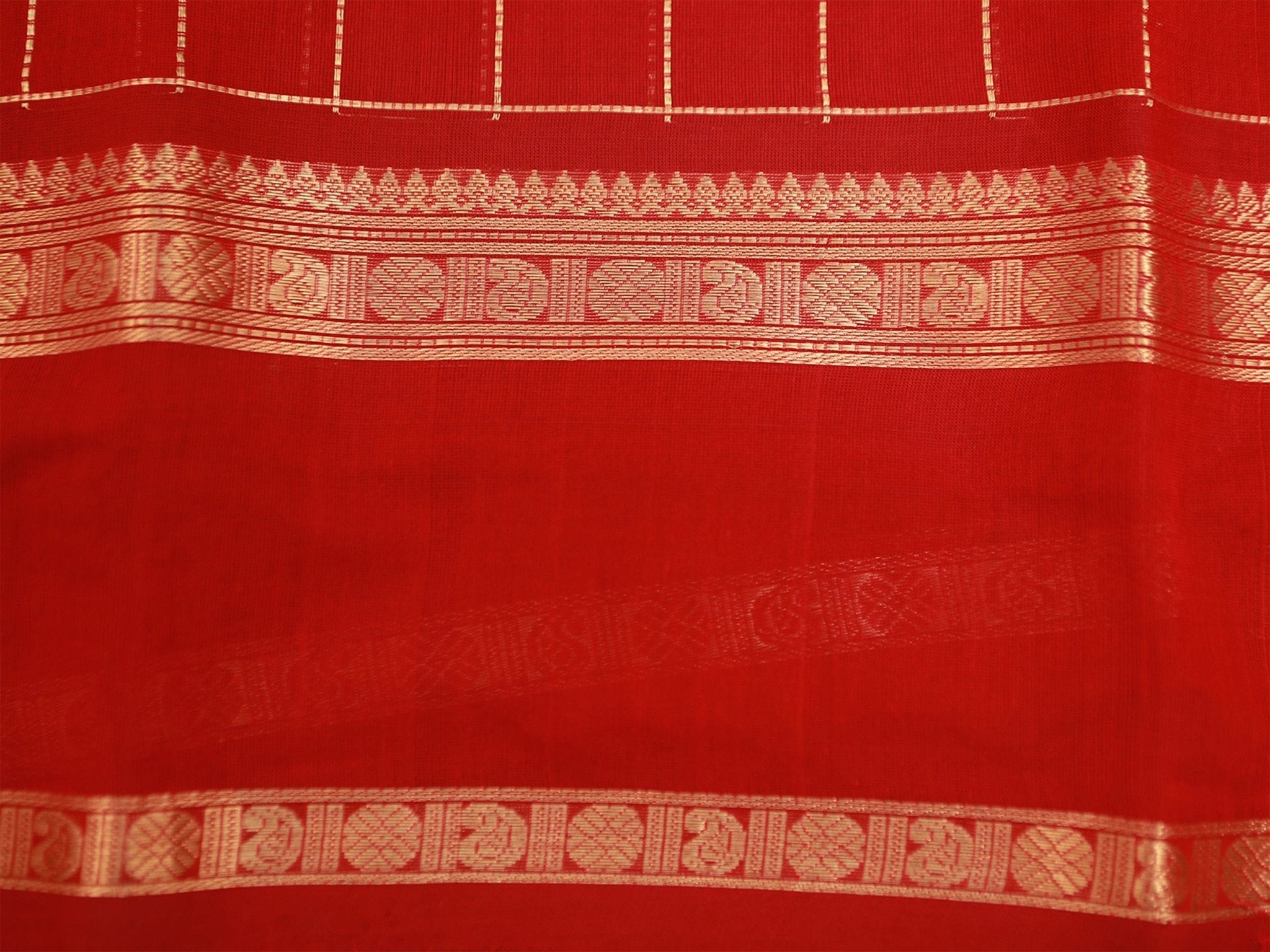 Big Kattem(Square) Body Kanchi Rich Cotton, Red Saree For Women SAREE JCS Fashions Pink 5.5 meters