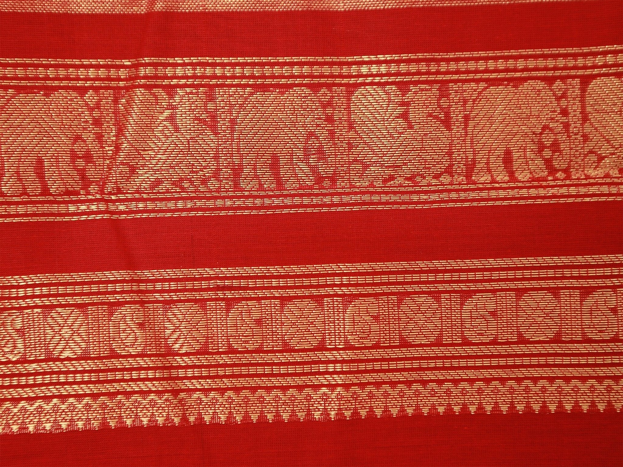 Big Kattem(Square) Body Kanchi Rich Cotton, Red Saree For Women SAREE JCS Fashions