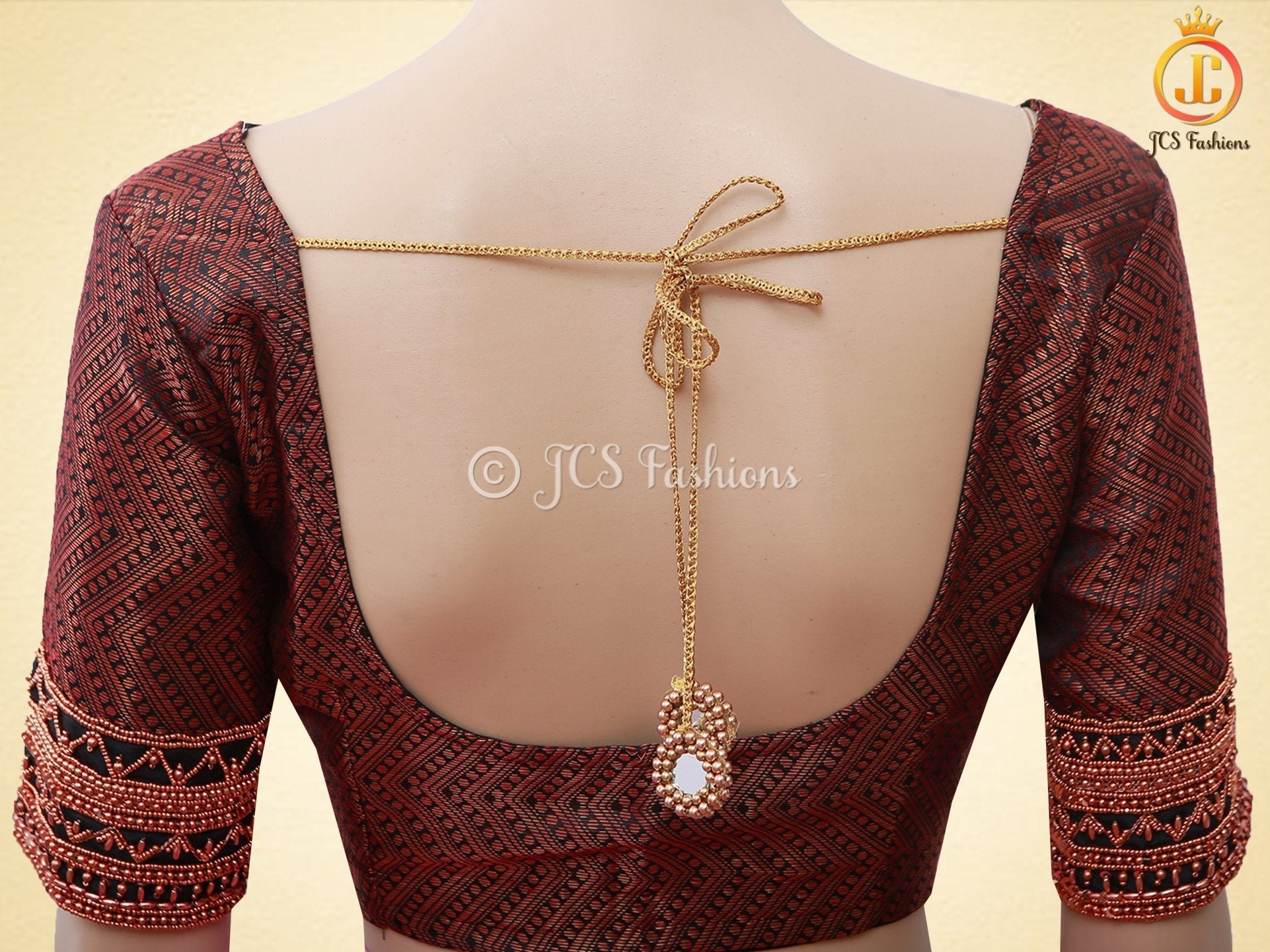 Black Copper Zari Soft Silk Saree With fully stitched Blouse SAREE JCS Fashions