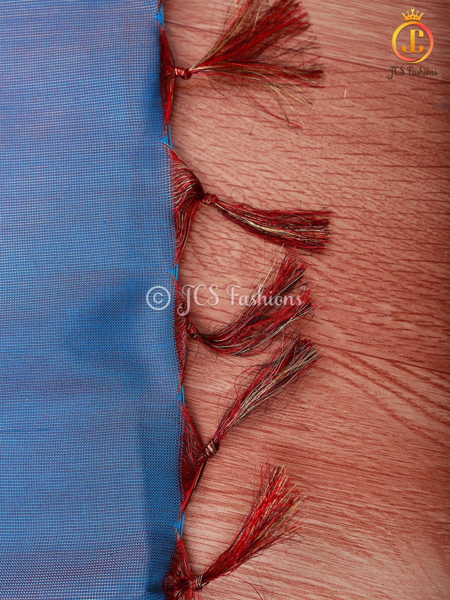 Blue Copper Zari Soft Silk Saree With fully stitched Blouse SAREE JCS Fashions