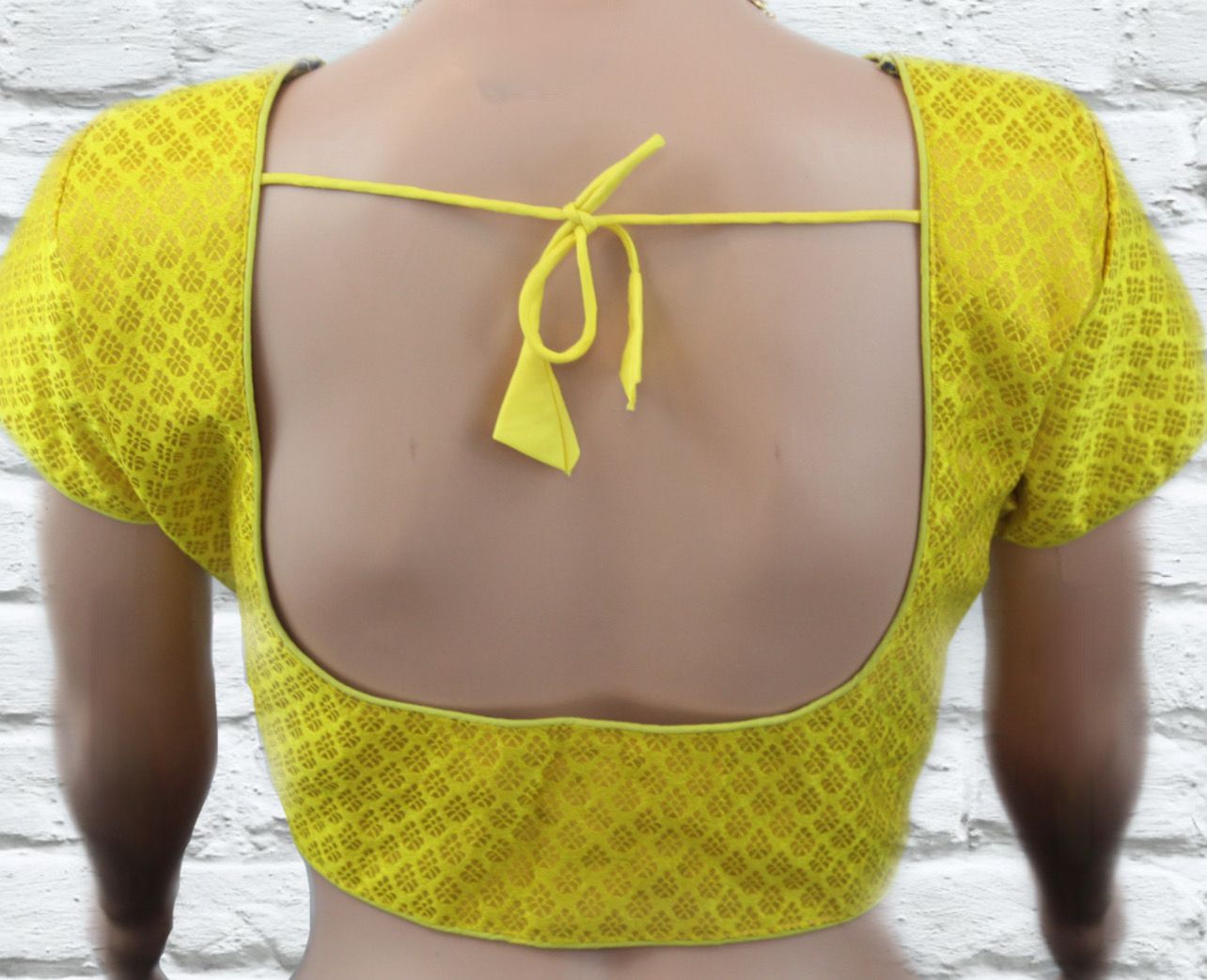 Brocade Silk Blouse: Short Sleeve, Front Open and Padded Blouse JCS Fashions