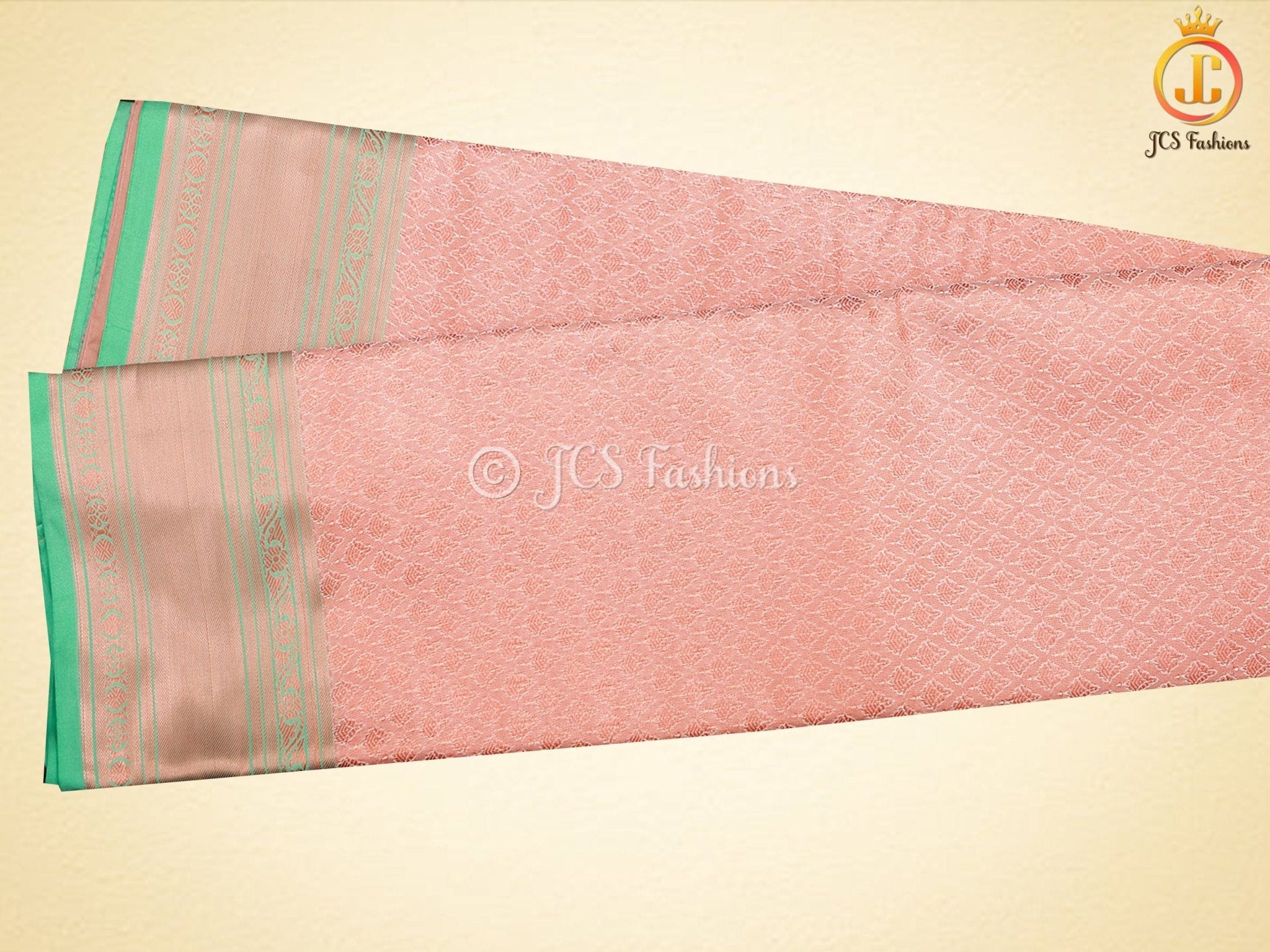 Copper Zari Border Semi-Soft Silk Saree With Blouse SAREE JCS Fashions