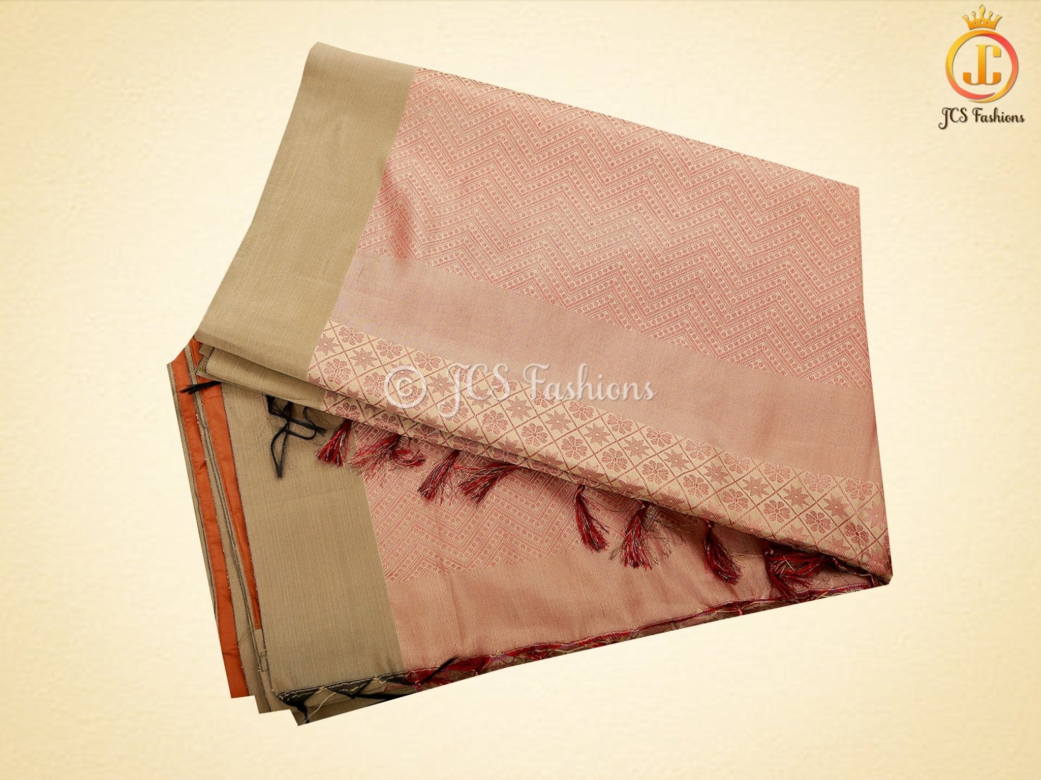 Copper Zari-Green color Soft Silk Saree With Beautiful Blouse SAREE JCS Fashions