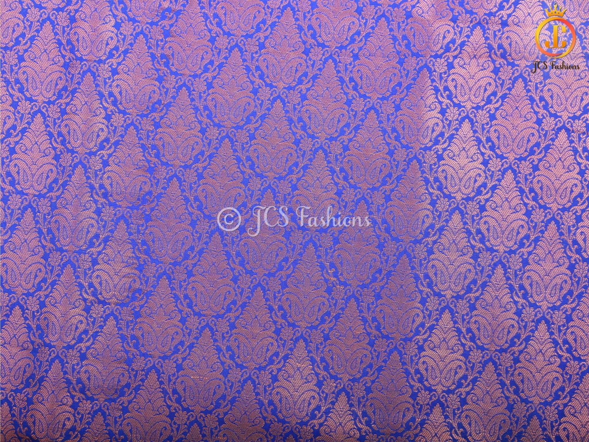 Dual-Shade Kanchipuram Blended Embossed Silk Saree With Blouse SAREE JCS Fashions