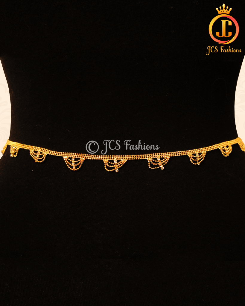 Elegant Gold-Polished Ladies Waist Chain | Stylish Accessory for Any Look Jewelry JCS Fashions Gold Free size