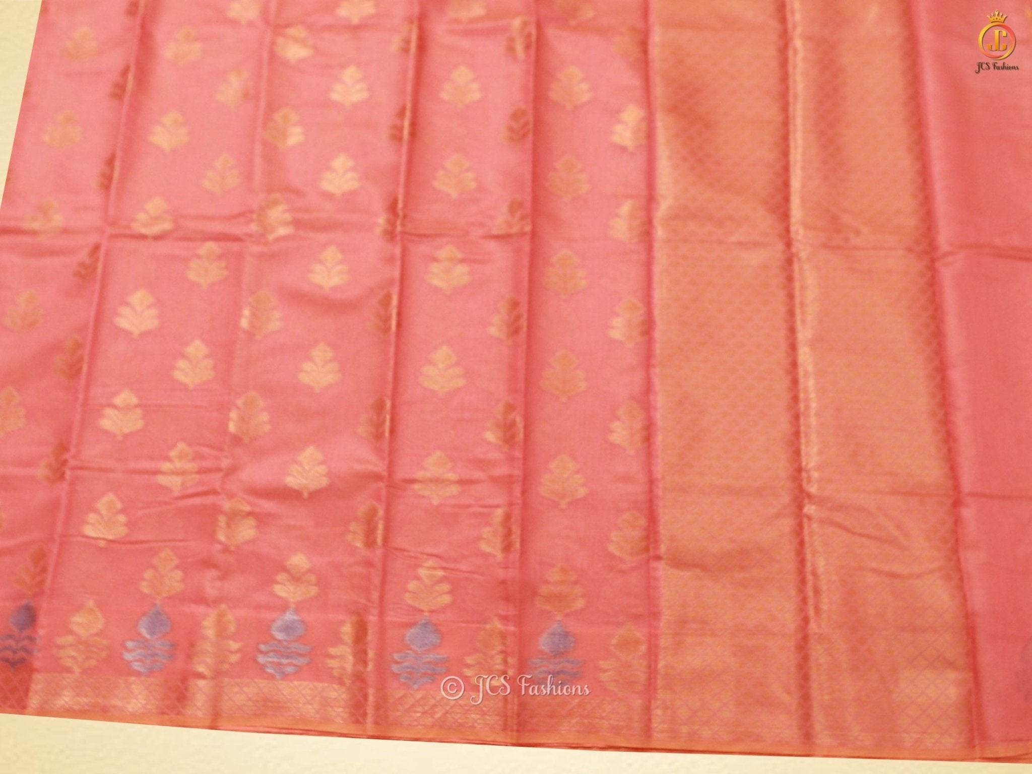 Exquisite Soft Silk Cotton Saree With Brocade Blouse SAREE JCS Fashions