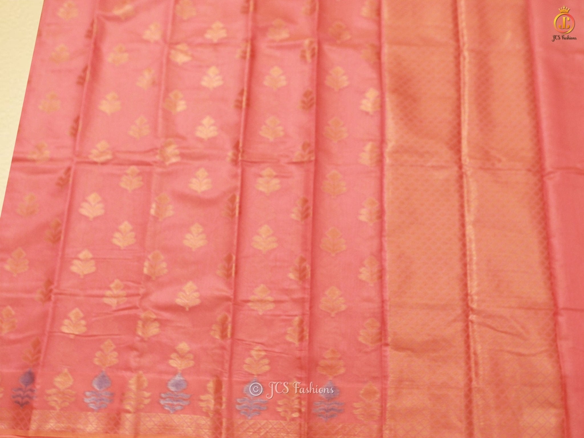 Exquisite Soft Silk Cotton Saree With Brocade Blouse SAREE JCS Fashions