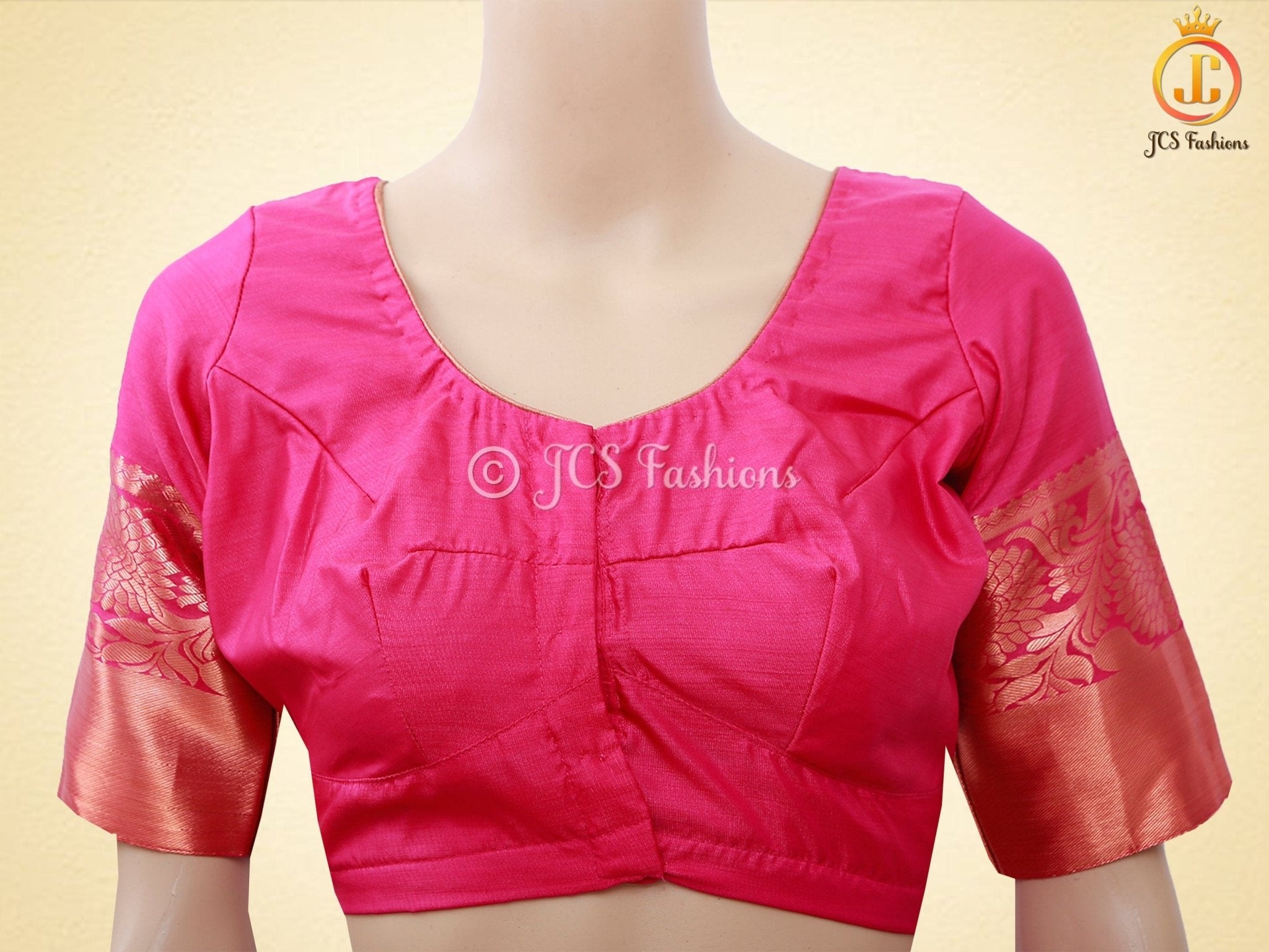 Gold Zari Thilagam Motifs Silk Saree with Fully Stitched Blouse SAREE JCS Fashions