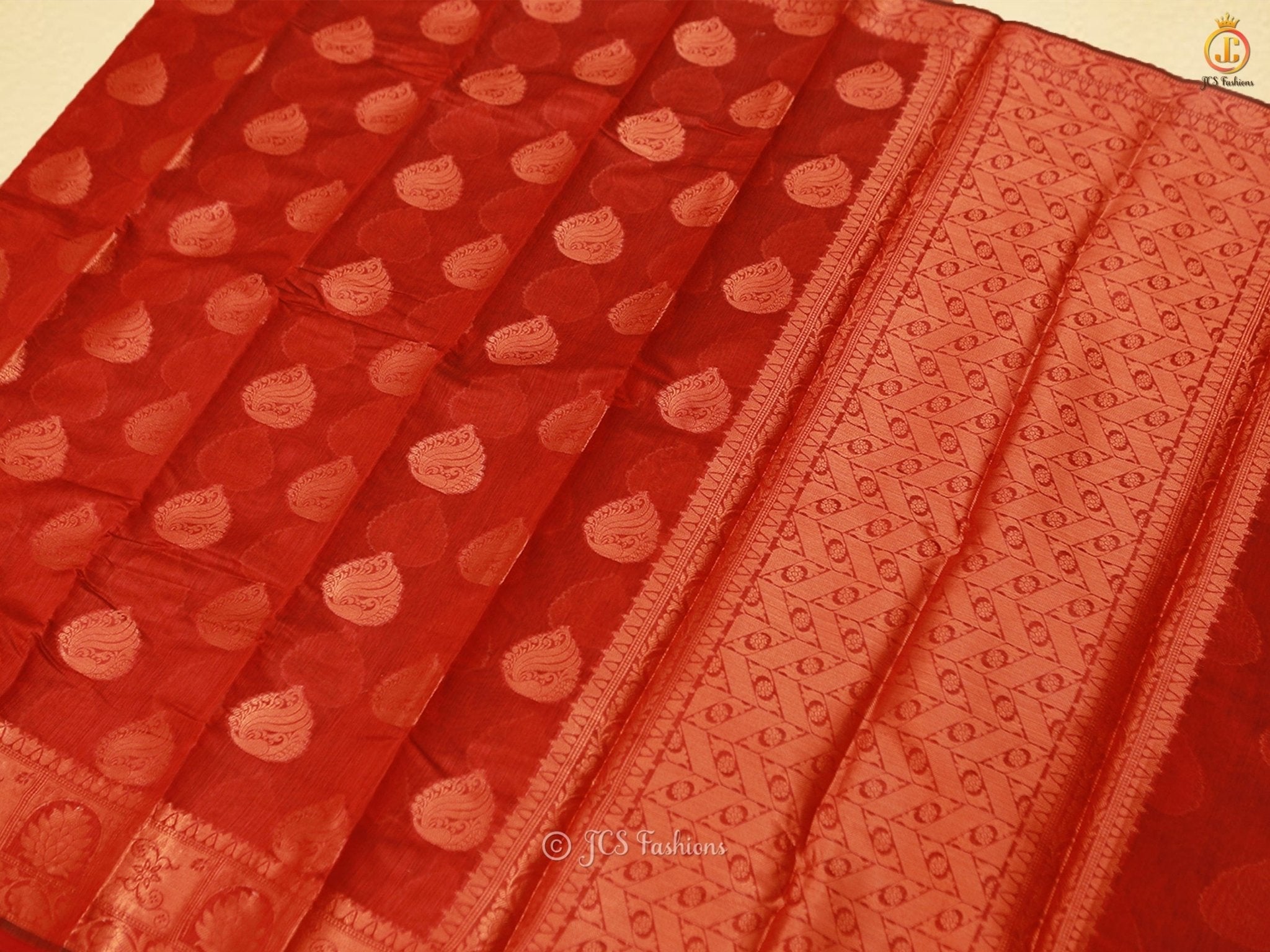 Graceful Soft Silk Cotton Saree With Brocade Blouse SAREE JCS Fashions