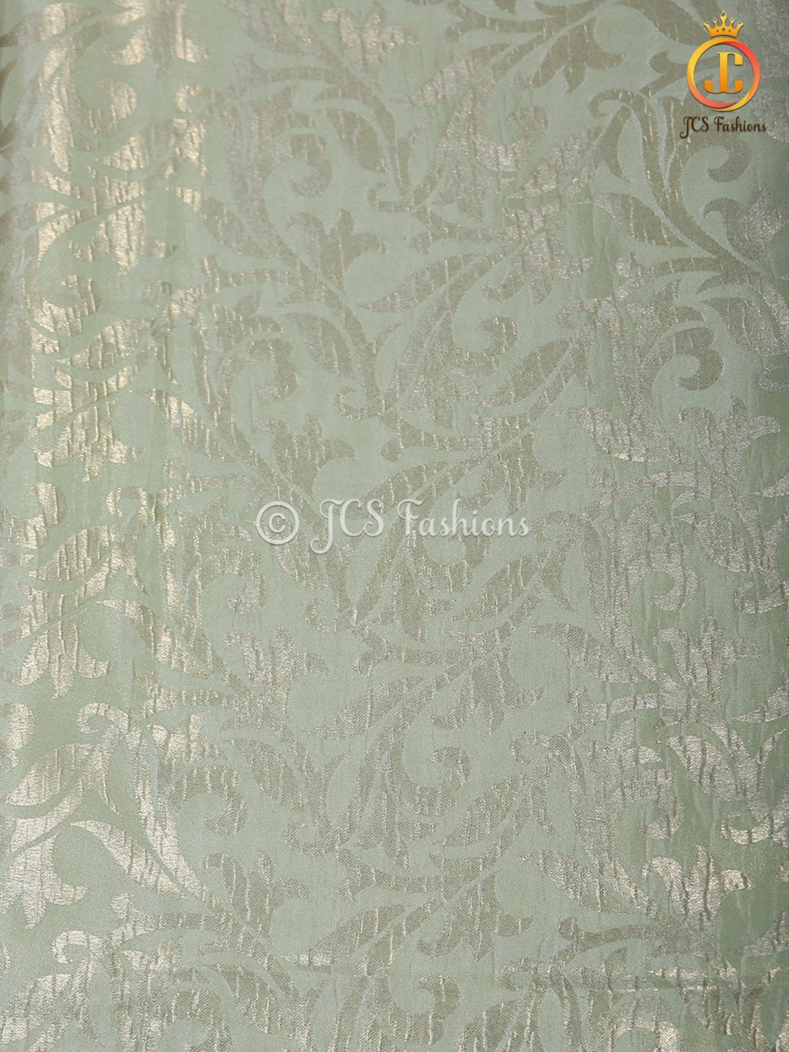 Green Banarasi Crepe Soft Silk Saree With Chiknakari Weaving Blouse SAREE JCS Fashions