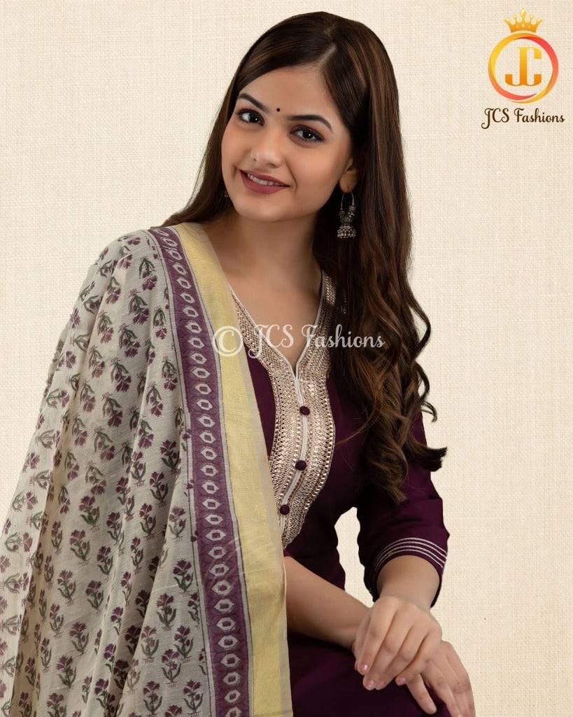 Heavy gota lace work kurti with patiala pant Kurti JCS Fashions