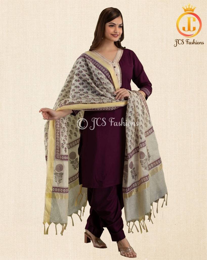 Heavy gota lace work kurti with patiala pant Kurti JCS Fashions