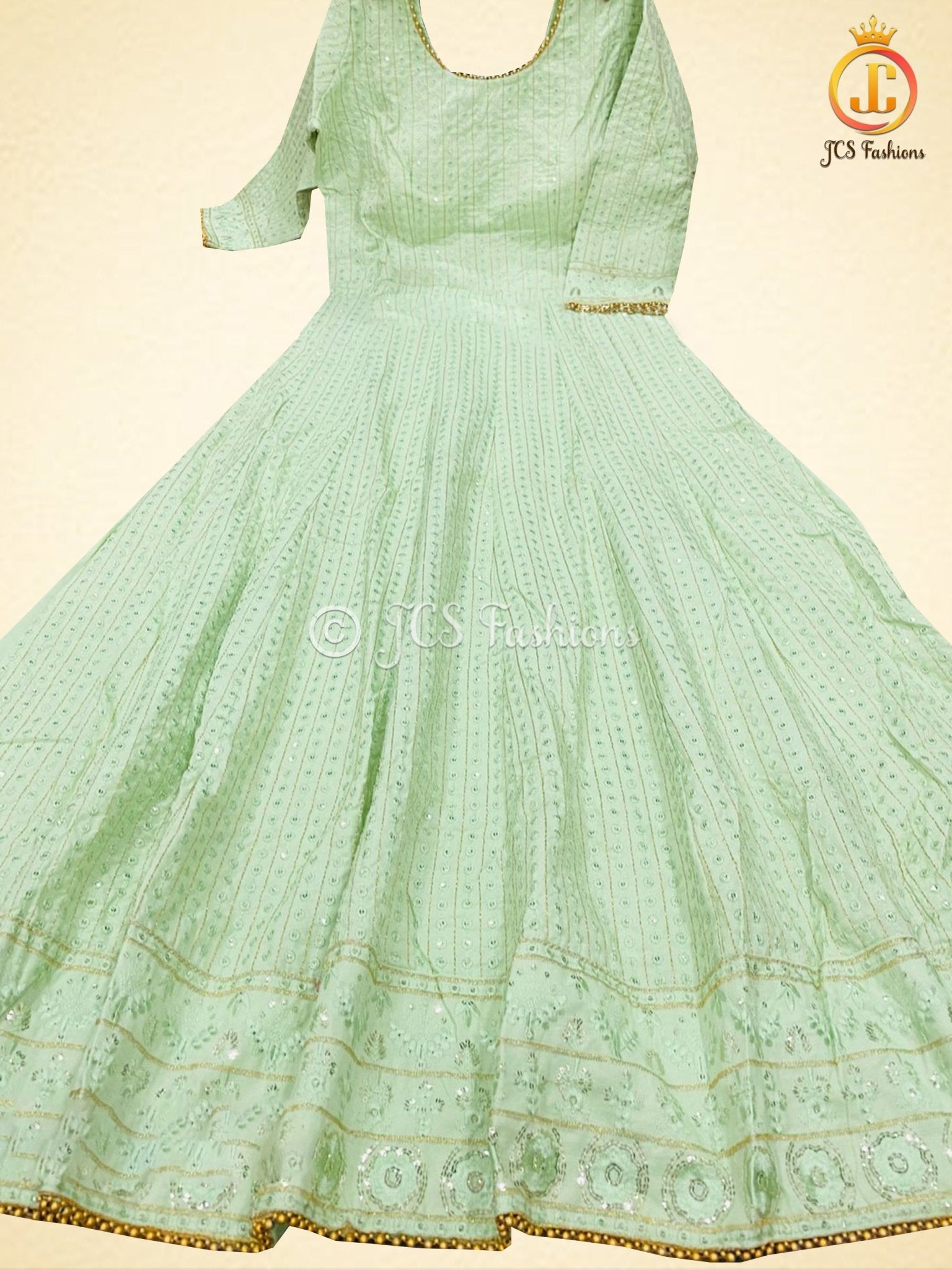 Heavy Sequins Work Anarkali Gown With Digital Print Dupatta KURTI JCS Fashions