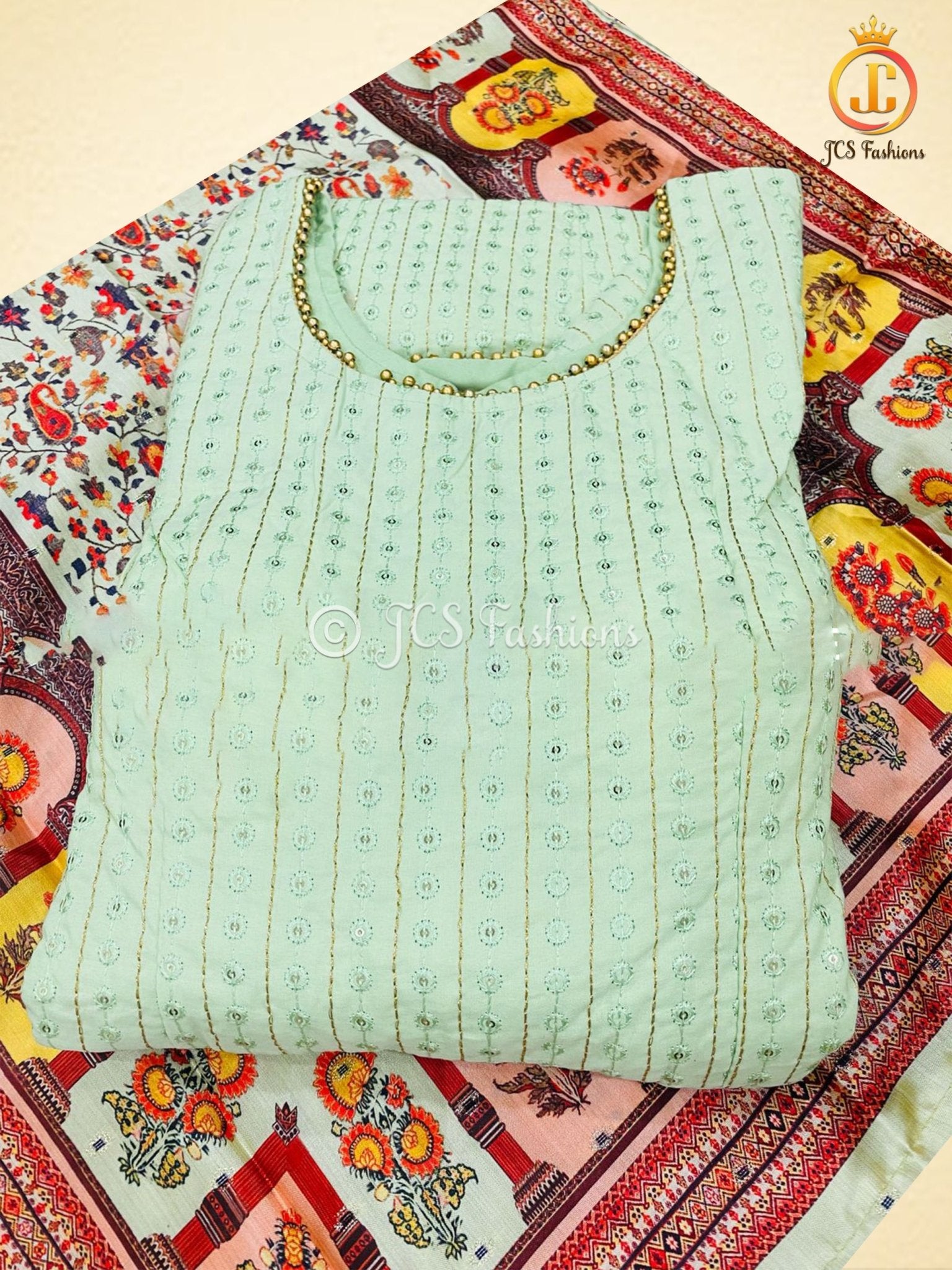 Heavy Sequins Work Anarkali Gown With Digital Print Dupatta KURTI JCS Fashions