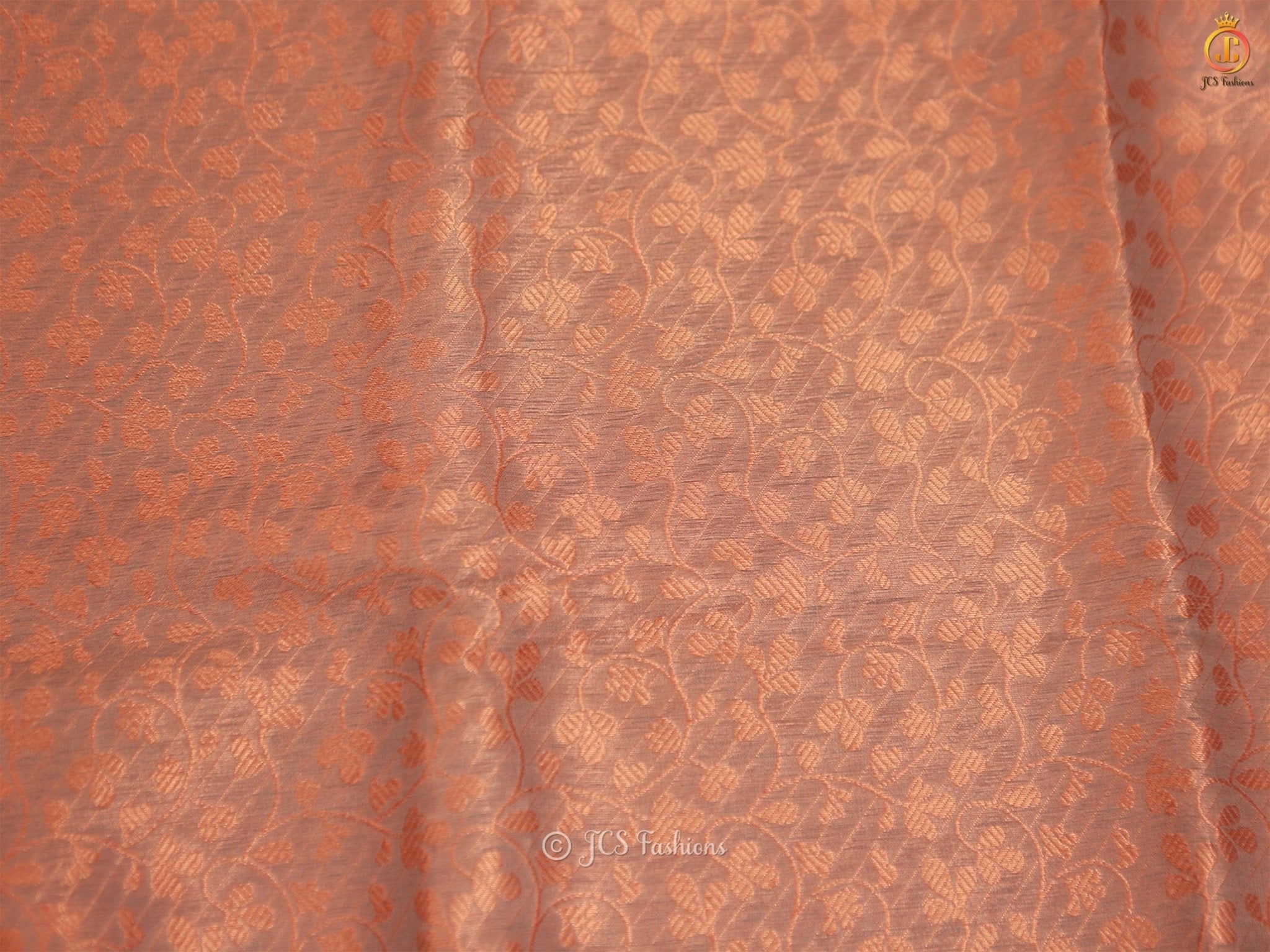 Indian Copper Zari Weaves Soft Silk Saree And Blouse SAREE JCS Fashions