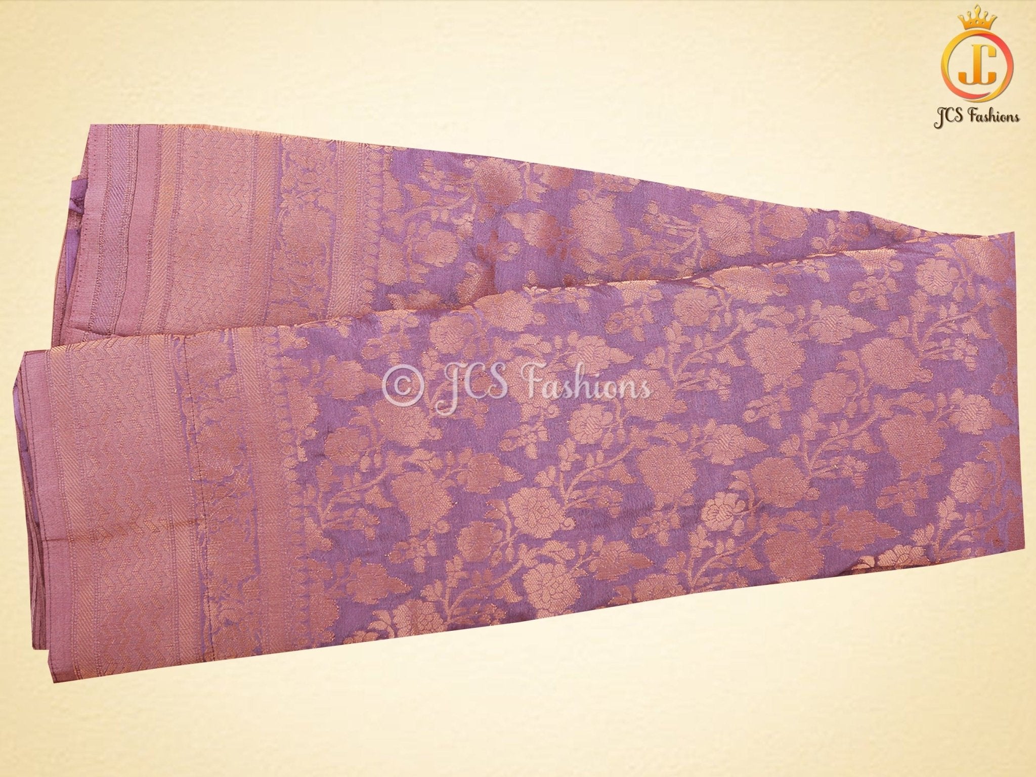 Jaal Zari Weaving Khadi Georgette Saree With Stitched Blouse SAREE JCS Fashions