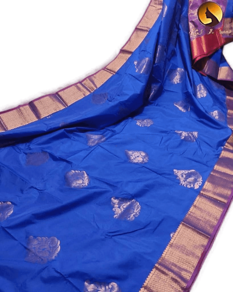 Kanchipuram Semi Silk Saree – Timeless Elegance for Every Occasion Saree JCS Fashions Blue 5.5 Meters