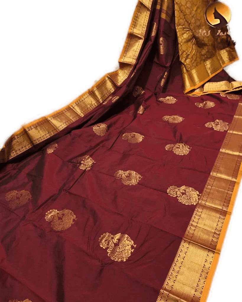 Kanchipuram Semi Silk Saree – Timeless Elegance for Every Occasion Saree JCS Fashions Maroon 5.5 Meters