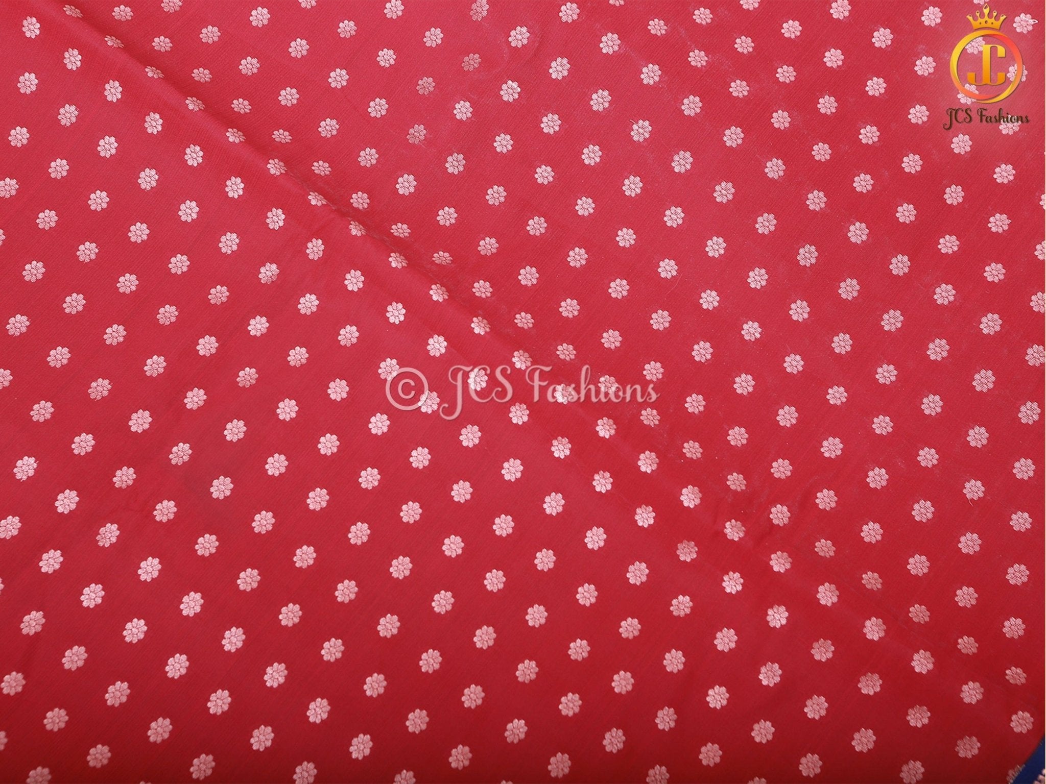 Korvai Buttas Semi-Silk Fabric Saree With Maggam Work Blouse SAREE JCS Fashions