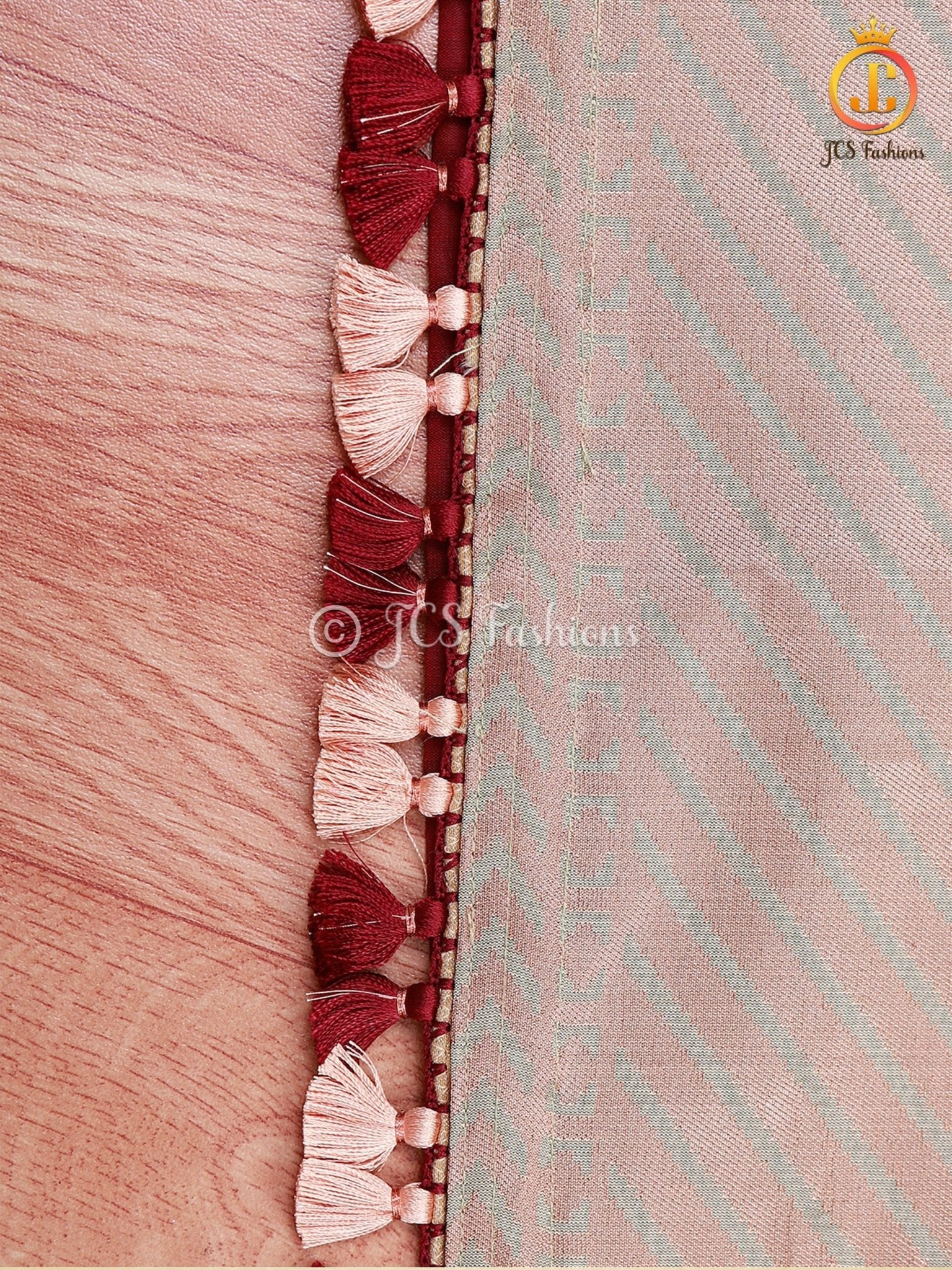 Korvai Buttas Semi Silk Saree With Maggam Work Blouse SAREE JCS Fashions