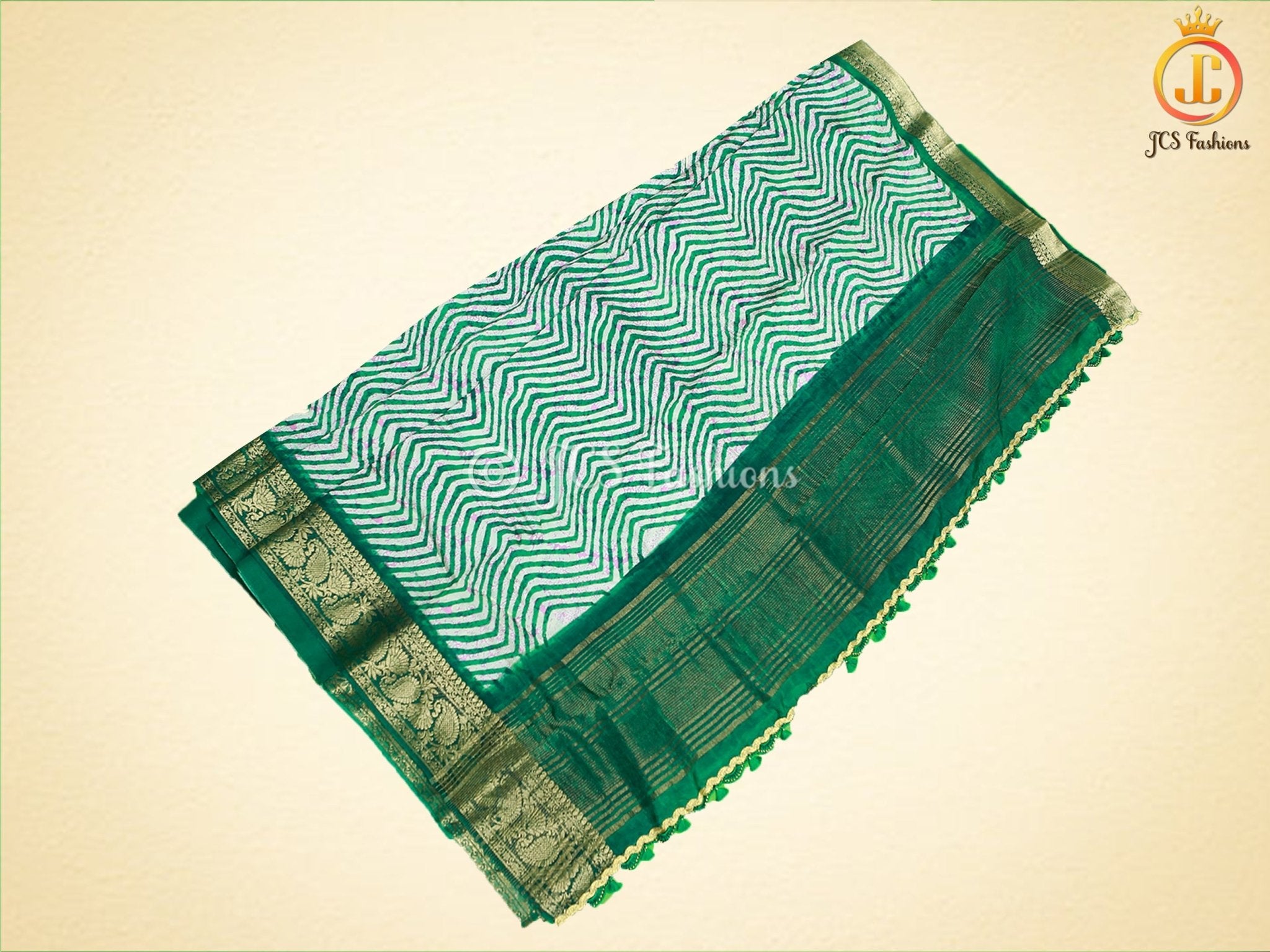 Leheriya Bathik Prints, Munga Silk Saree, Bold Colour, Fully Stitched blouse SAREE JCS Fashions