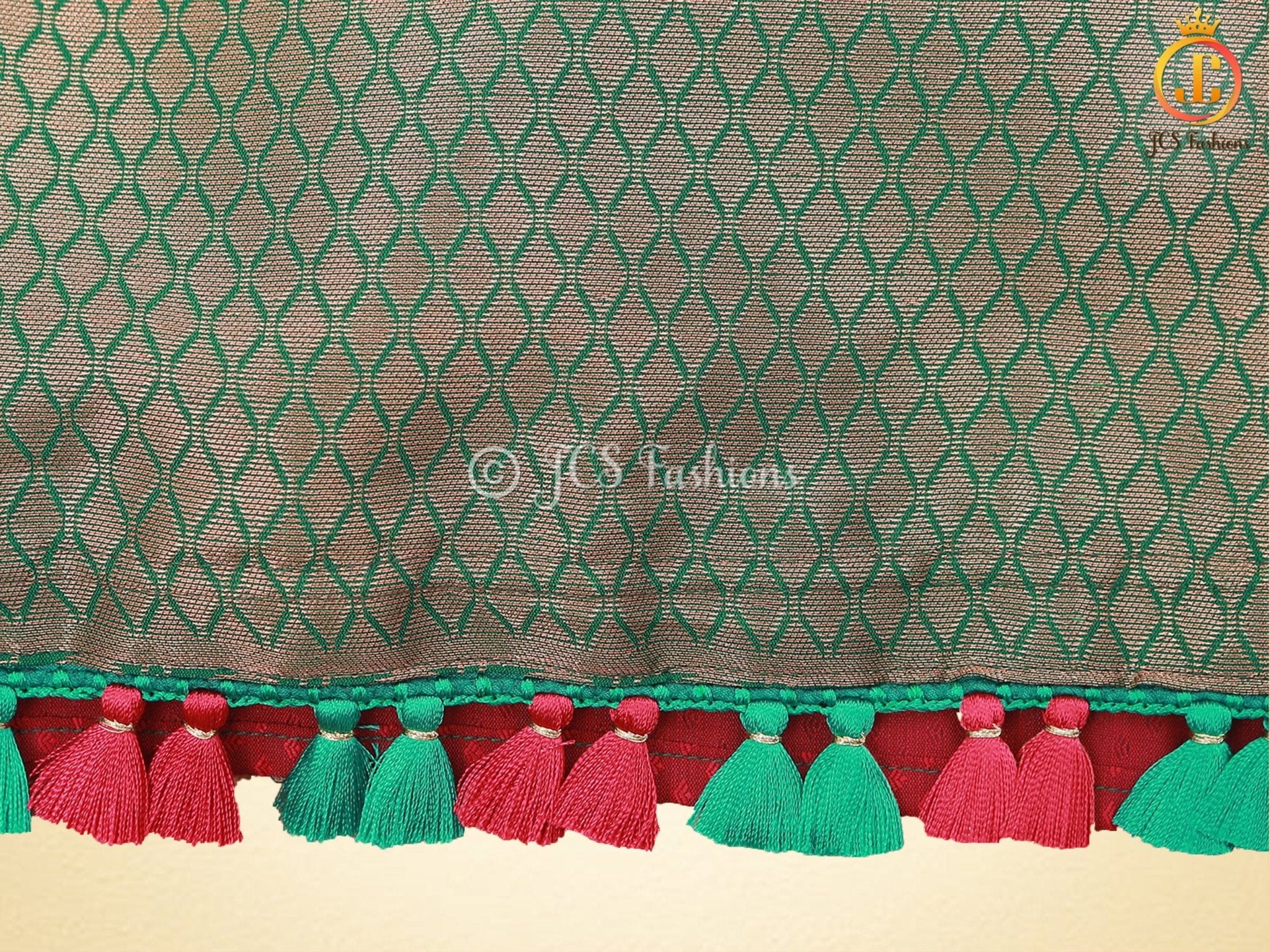 Maroon color Semi-Silk Saree With Maggam Work Blouse SAREE JCS Fashions