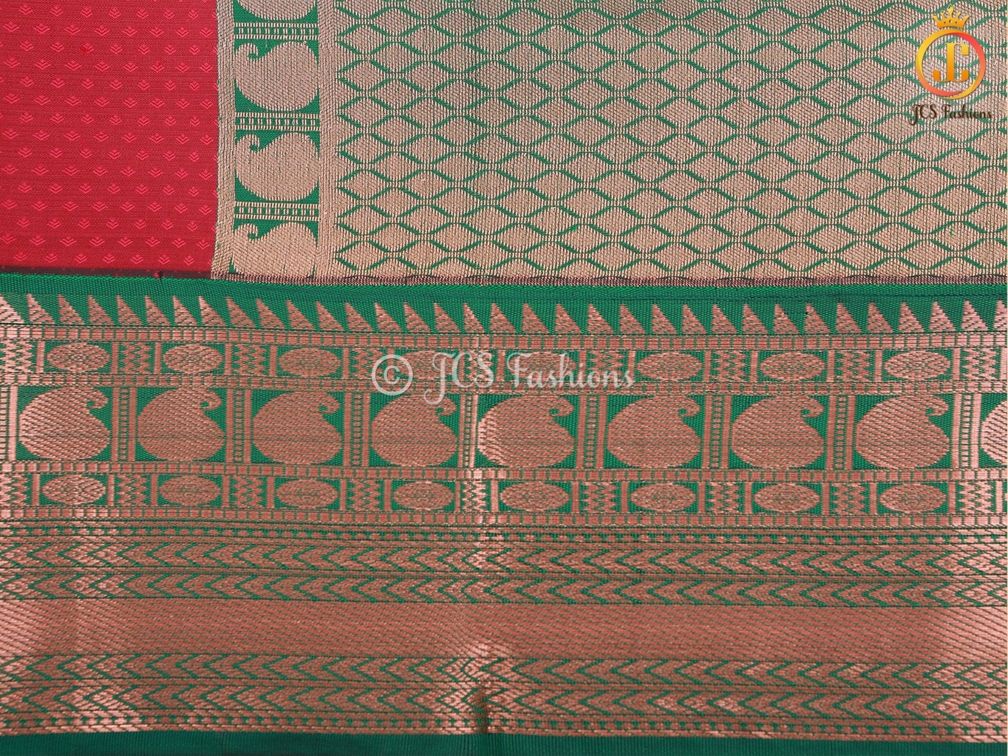 Maroon color Semi-Silk Saree With Maggam Work Blouse SAREE JCS Fashions