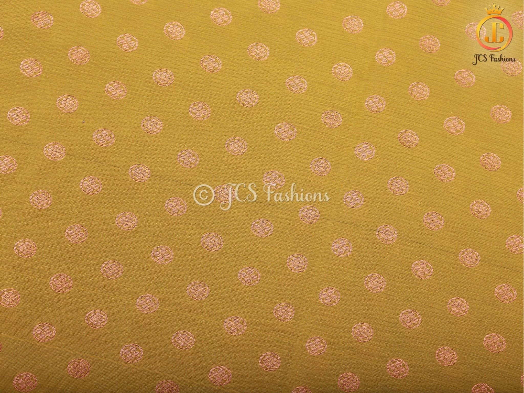 Mustard Yellow Korvai Semi-Silk Saree With Maggam Work Blouse SAREE JCS Fashions