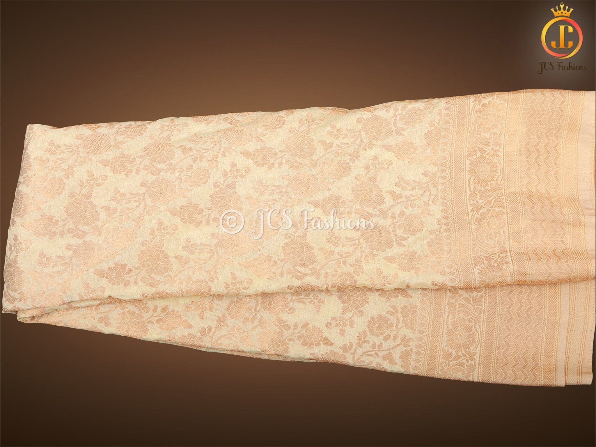 Pastel And Ivory Khadi Georgette Saree With Stitched Blouse SAREE JCS Fashions