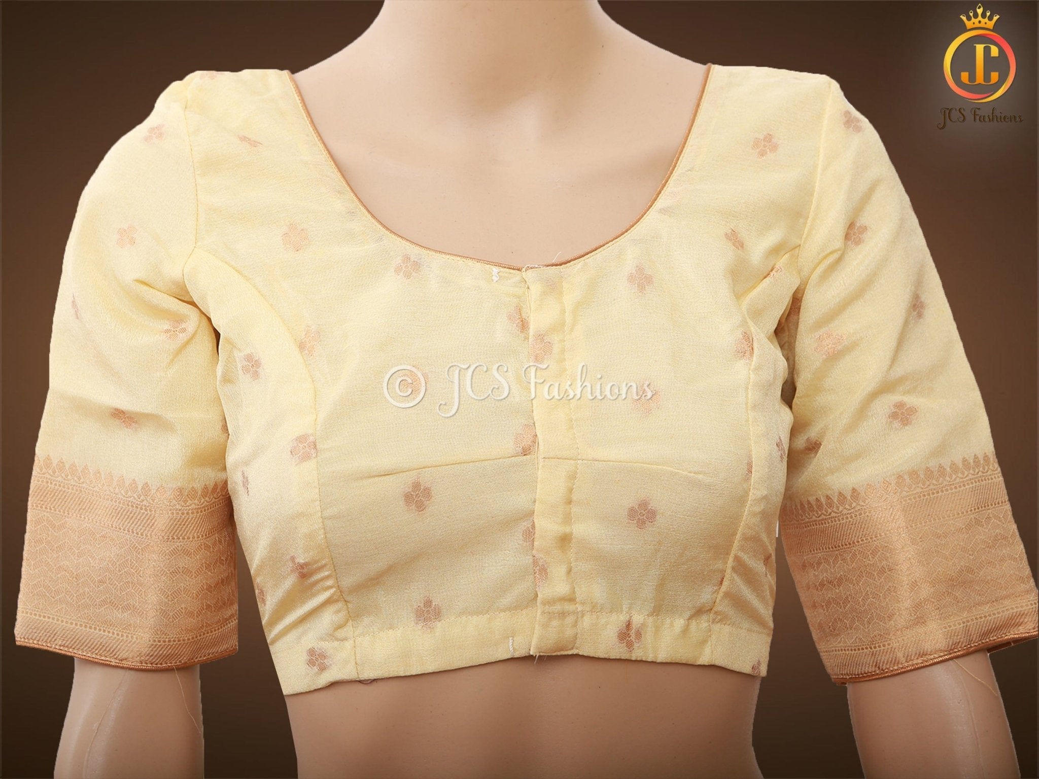 Pastel And Ivory Khadi Georgette Saree With Stitched Blouse SAREE JCS Fashions