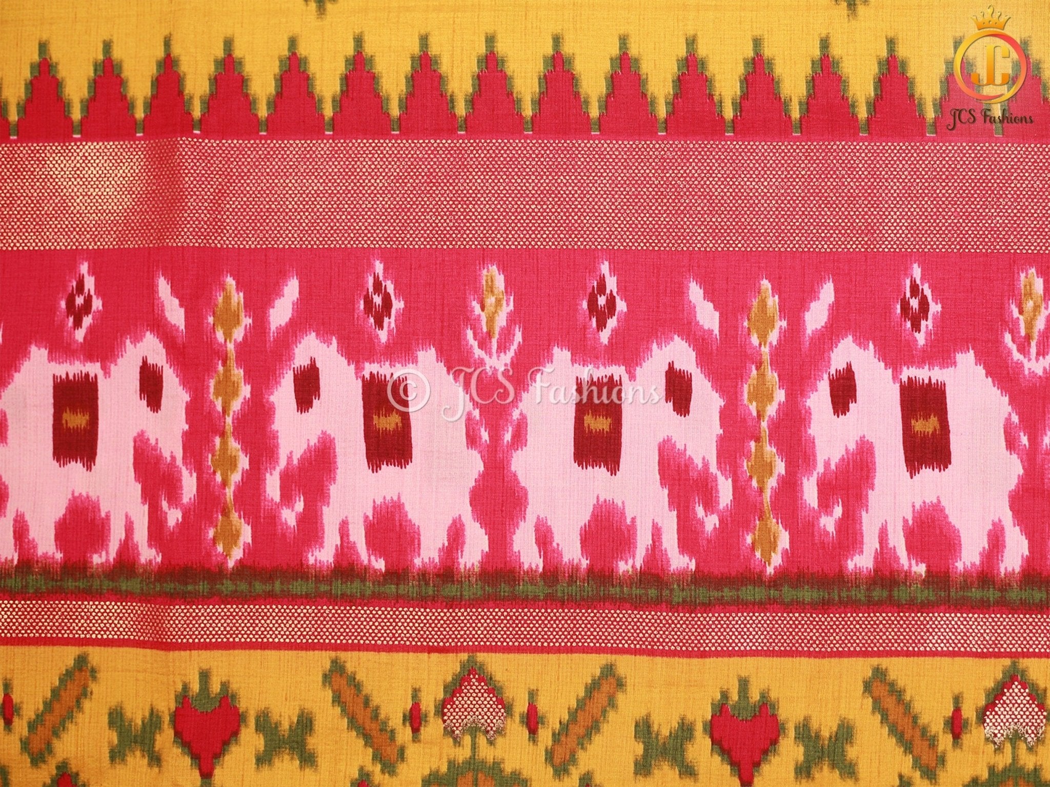 Patola Design Border Banarasi Munga Silk Saree With Blouse SAREE JCS Fashions