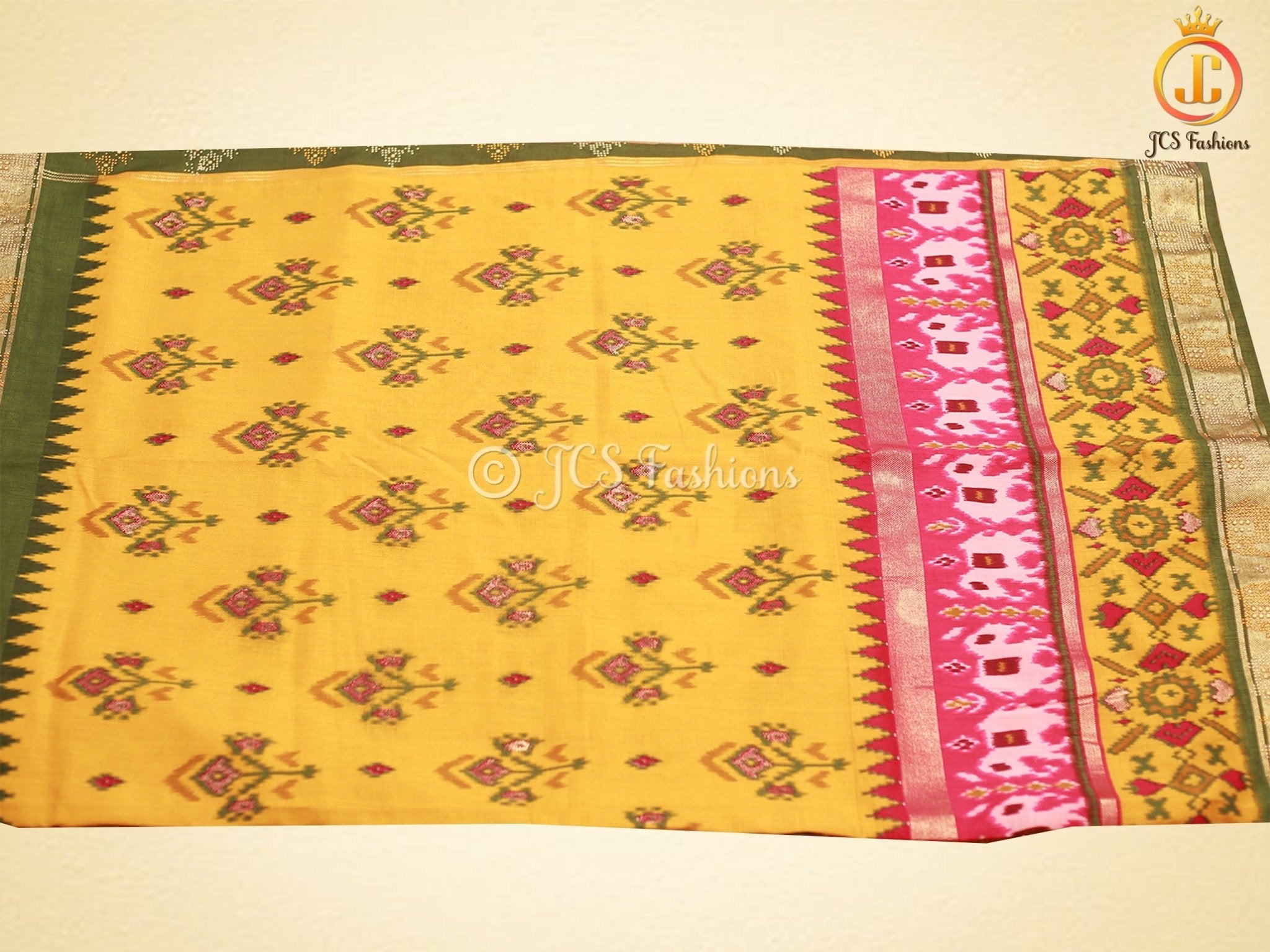 Patola Design Border Banarasi Munga Silk Saree With Blouse SAREE JCS Fashions