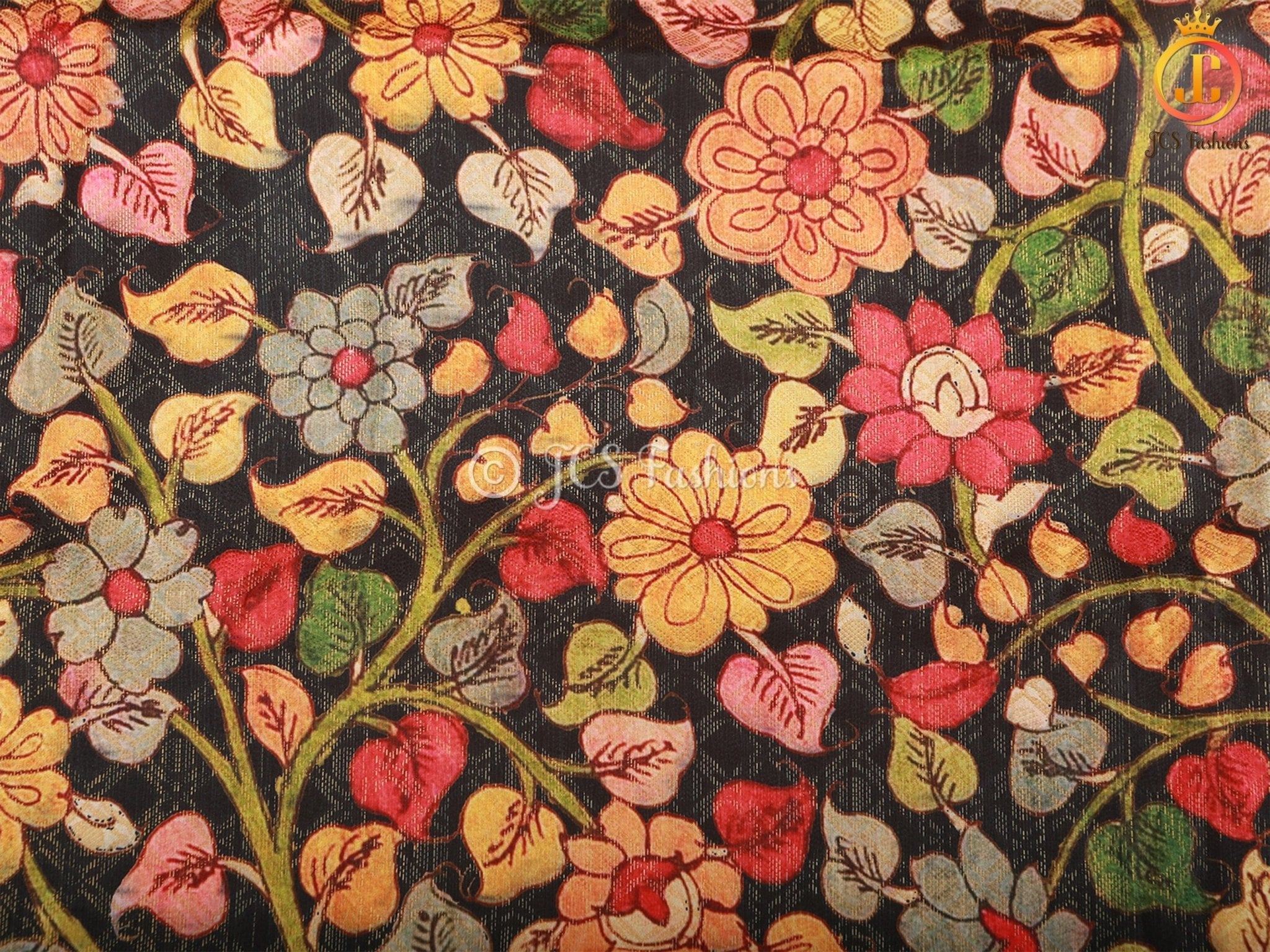 Peacock Design Traditional Kalamkari Saree With Blouse SAREE JCS Fashions