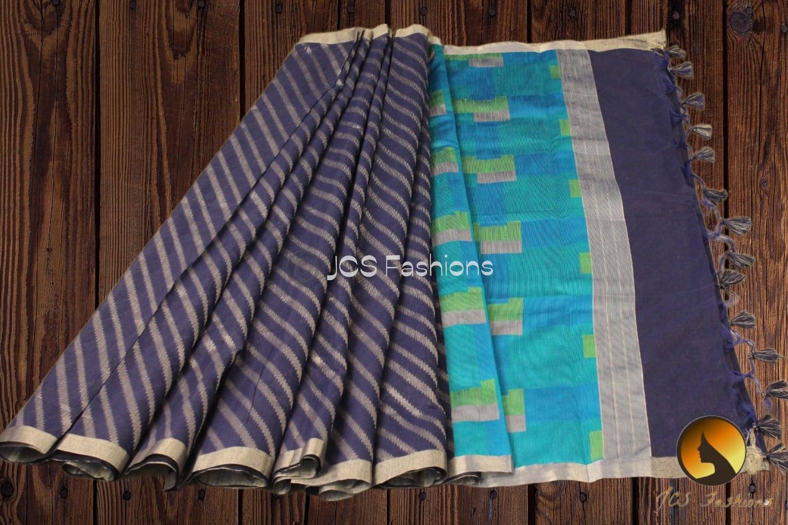 Pure Chanderi silk saree with Ready to wear blouse Saree JCS Fashions