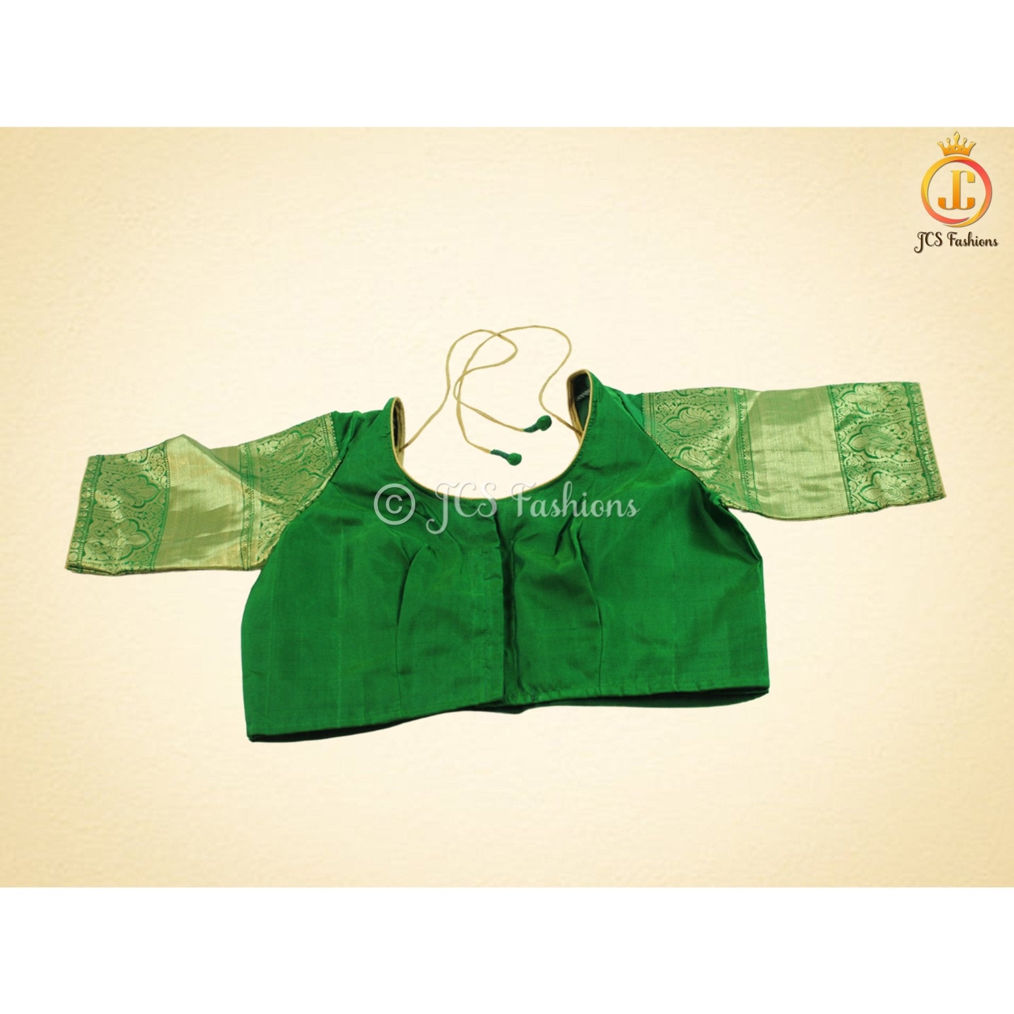 Pure Kanchipuram Handloom Silk Saree With Fully Stitched Blouse SAREE JCS Fashions