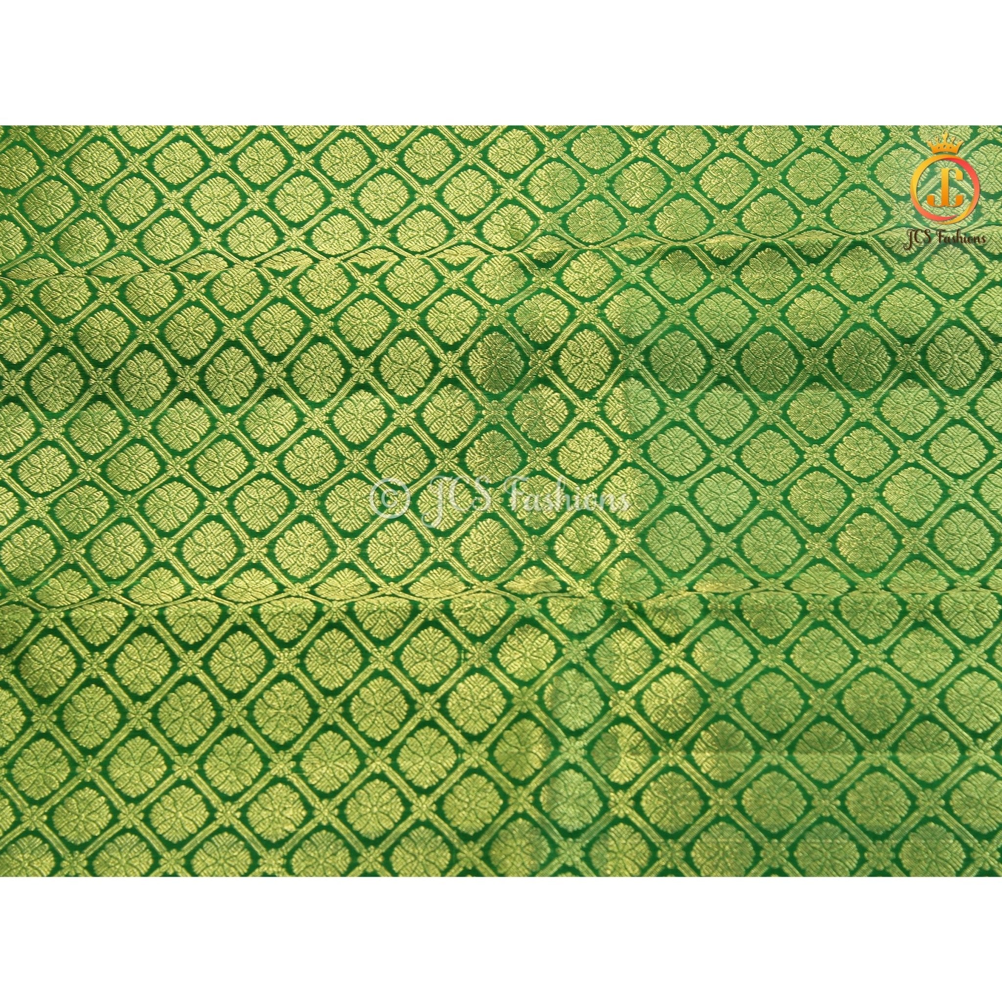 Pure Kanchipuram Handloom Silk Saree With Fully Stitched Blouse SAREE JCS Fashions