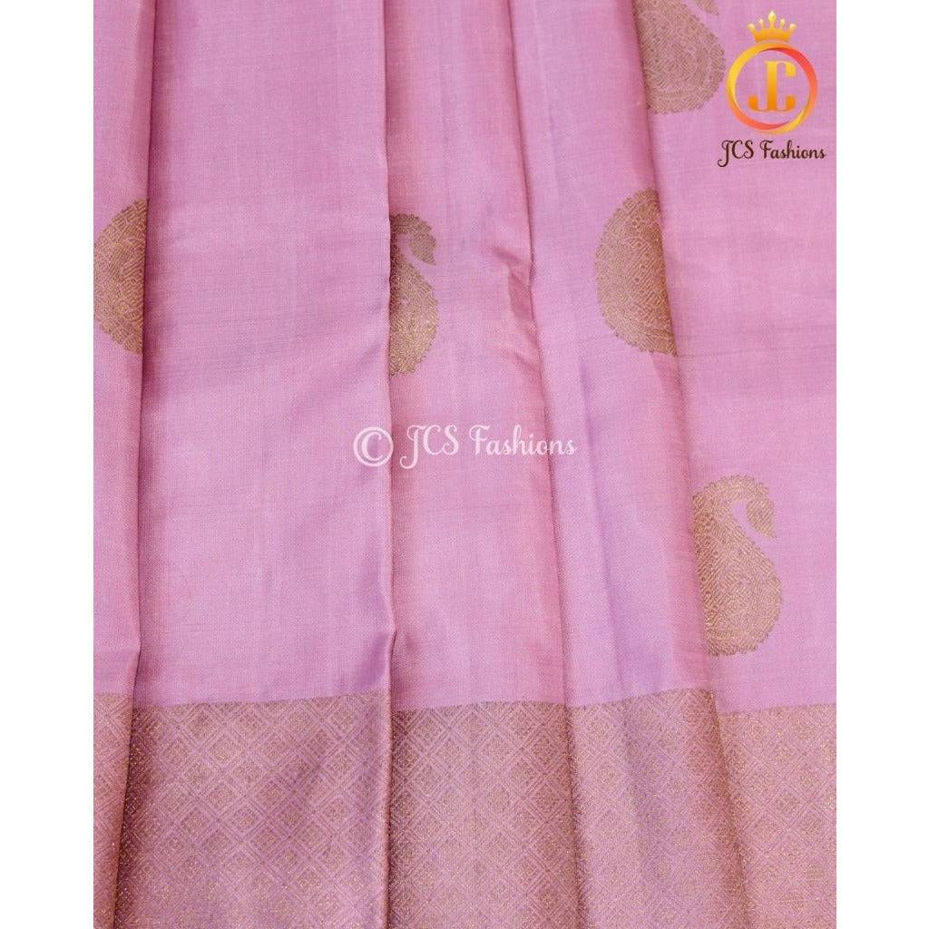 Pure Kanchipuram silk saree in gorgeous pink. Bridal Collection Saree JCS Fashions
