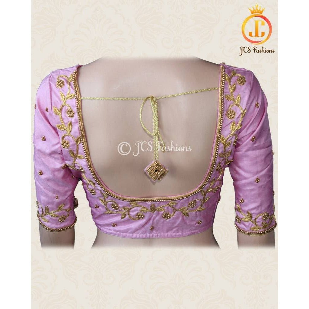 Pure Kanchipuram silk saree in gorgeous pink. Bridal Collection Saree JCS Fashions