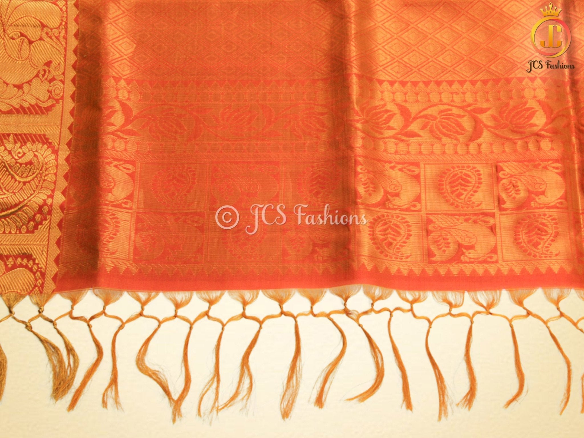 Pure Kanjivaram Silk Saree With fully stitched maggam work Blouse SAREE JCS Fashions