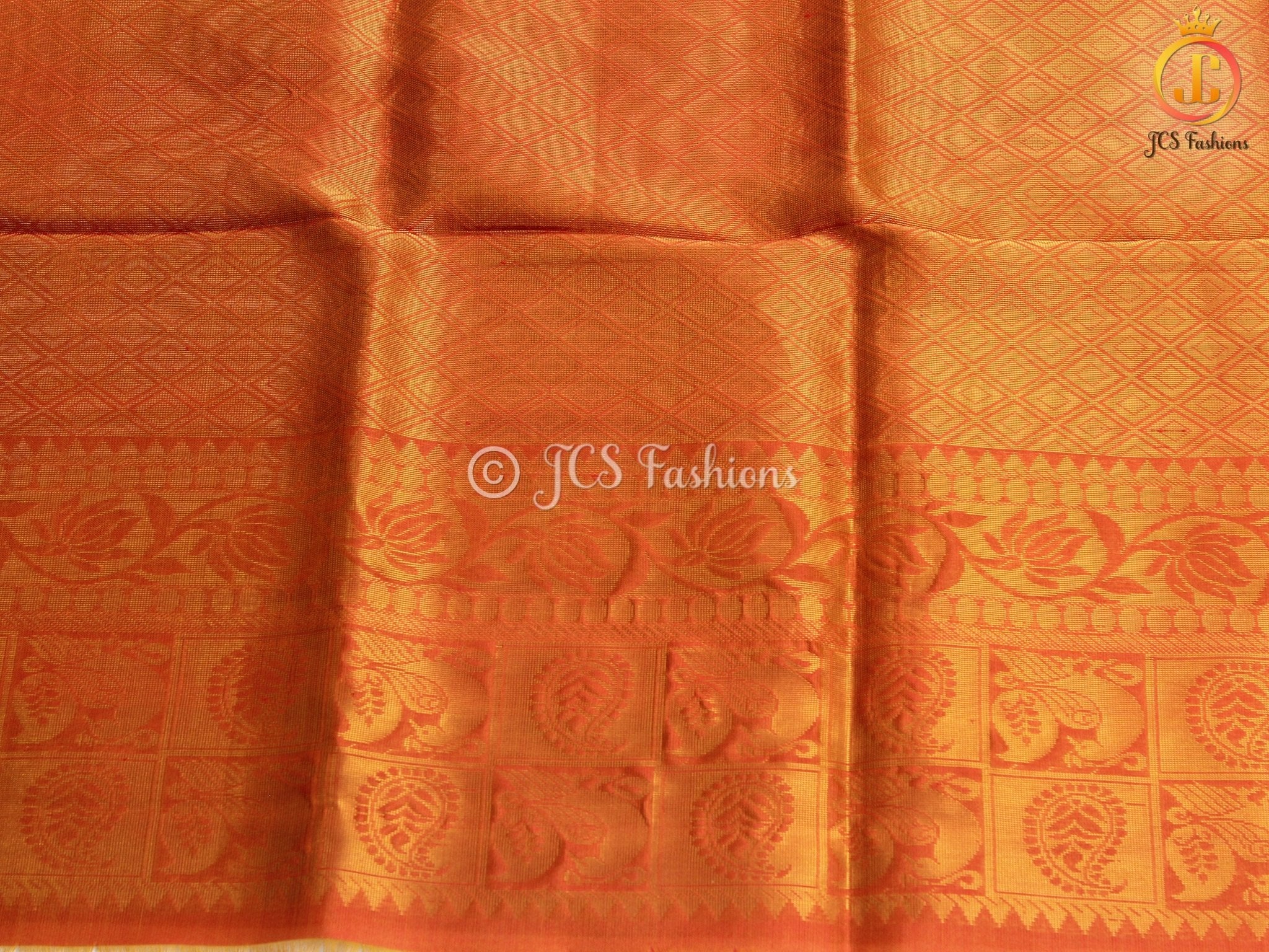 Pure Kanjivaram Silk Saree With fully stitched maggam work Blouse SAREE JCS Fashions