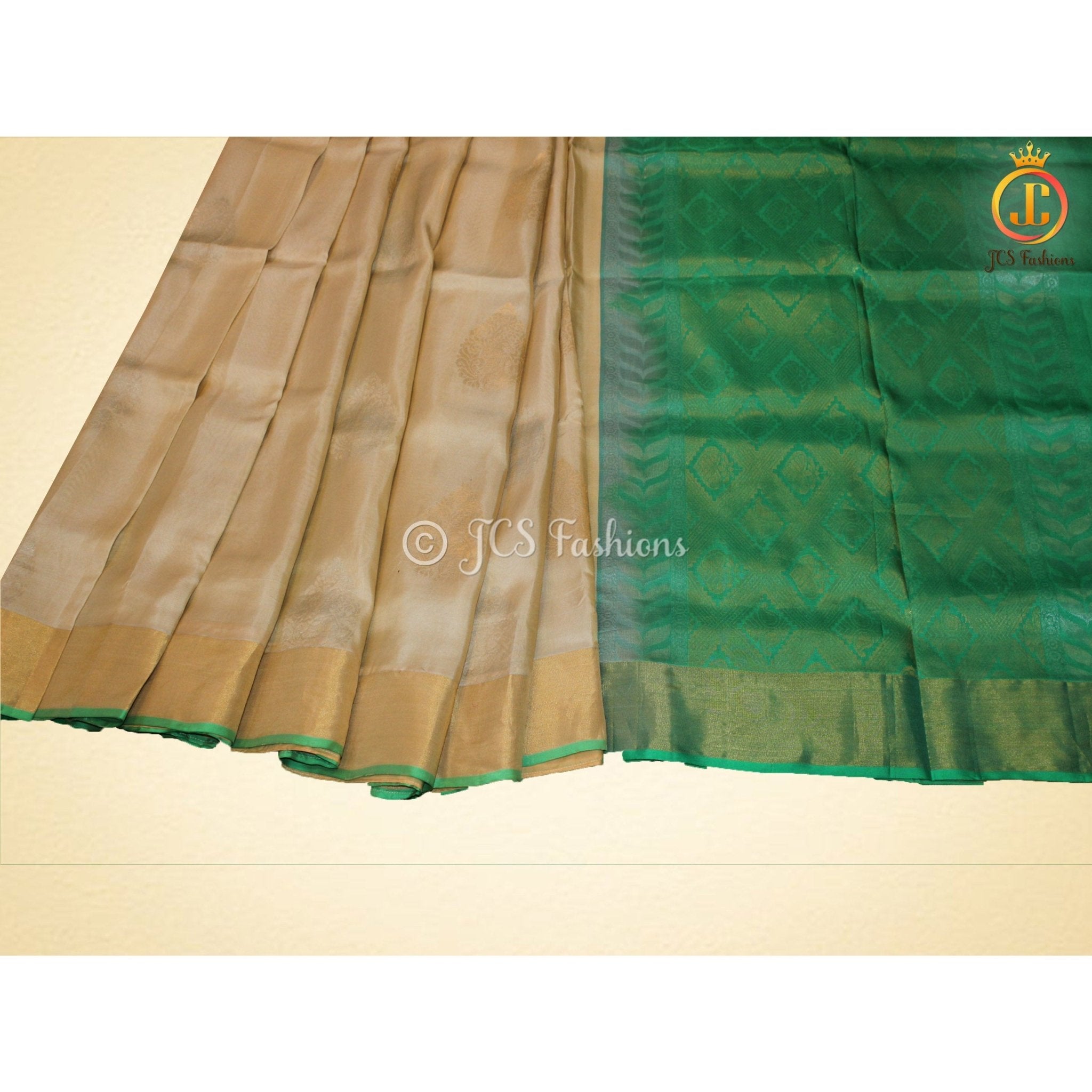 Pure Kanjivaram Soft Silk Saree with Butta Concept and Fully Stitched Blouse SAREE JCS Fashions