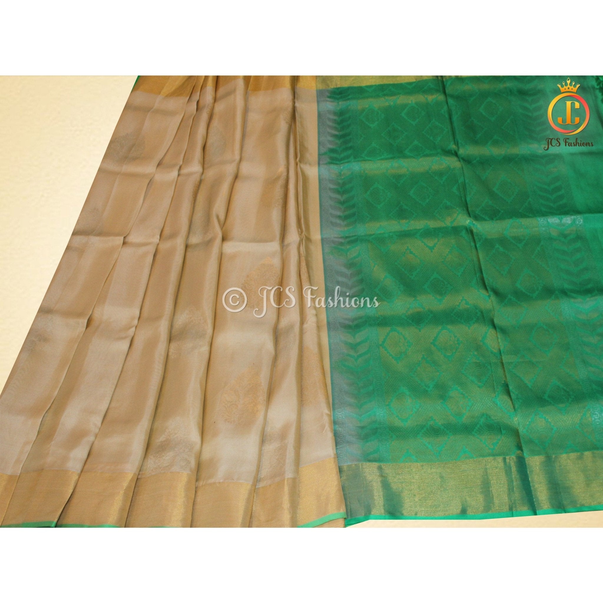 Pure Kanjivaram Soft Silk Saree with Butta Concept and Fully Stitched Blouse SAREE JCS Fashions