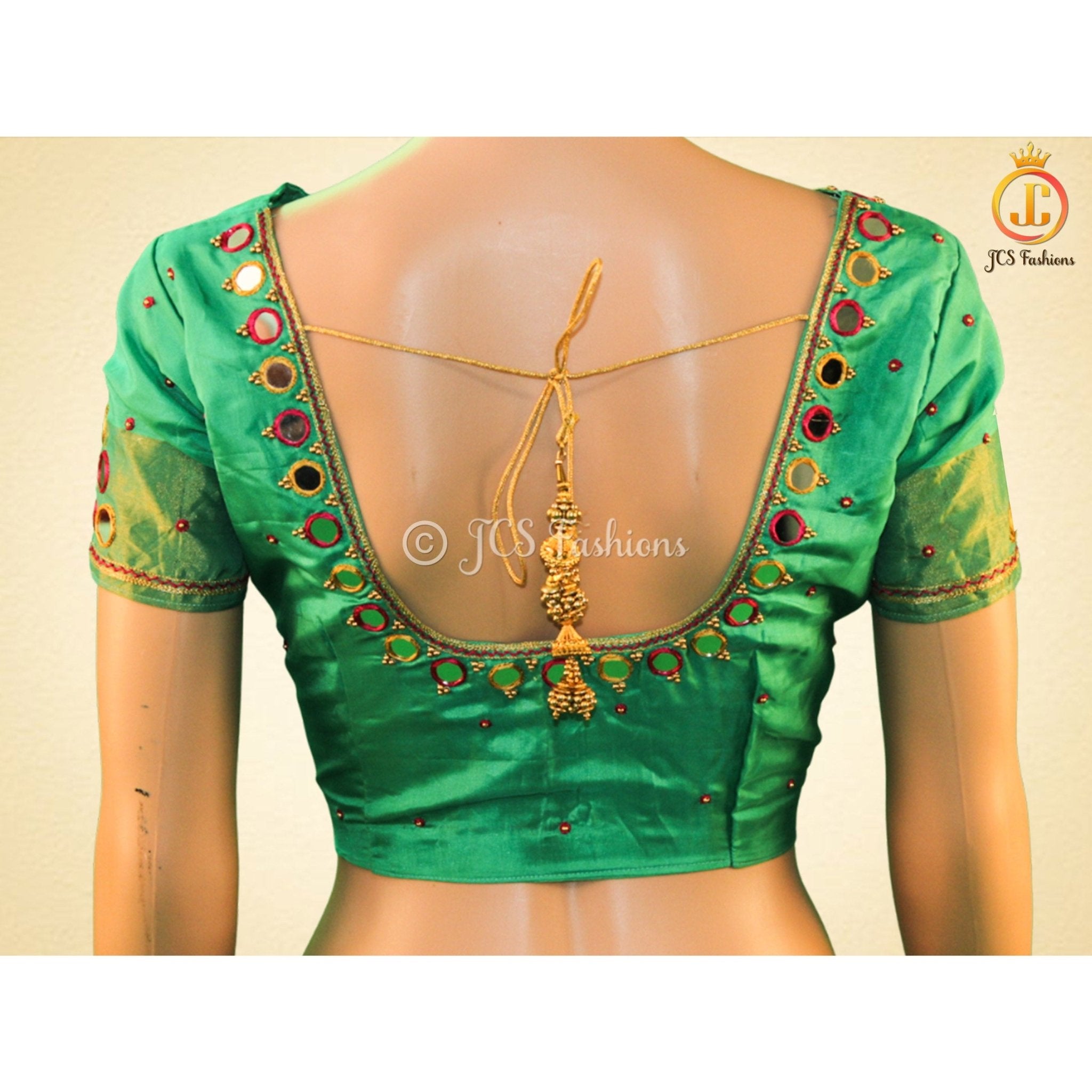 Pure Kanjivaram Soft Silk Saree with Butta Concept and Fully Stitched Blouse SAREE JCS Fashions