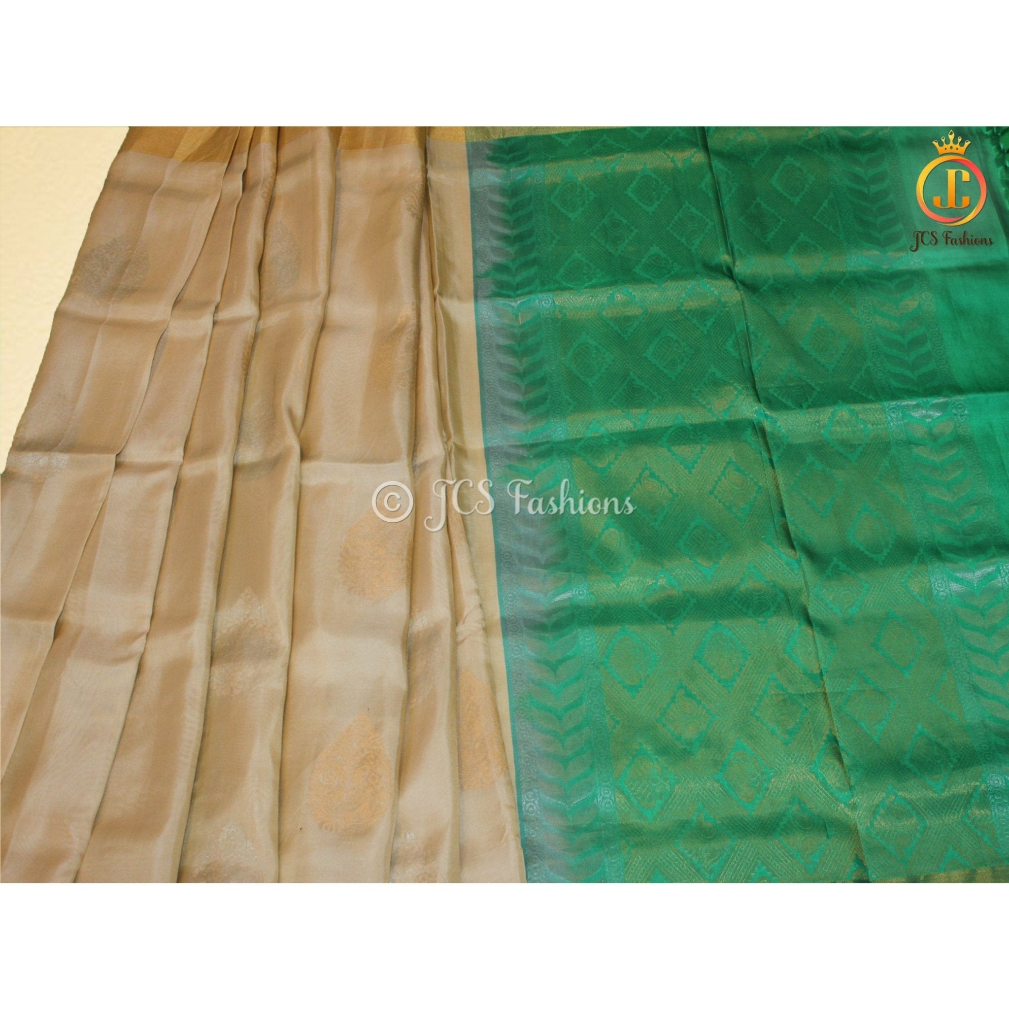 Pure Kanjivaram Soft Silk Saree with Butta Concept and Fully Stitched Blouse SAREE JCS Fashions